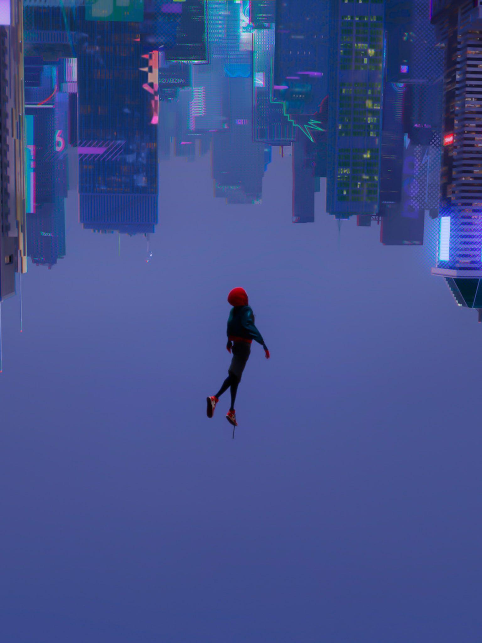 1536x2048 Miles Morales Falling Wallpaper