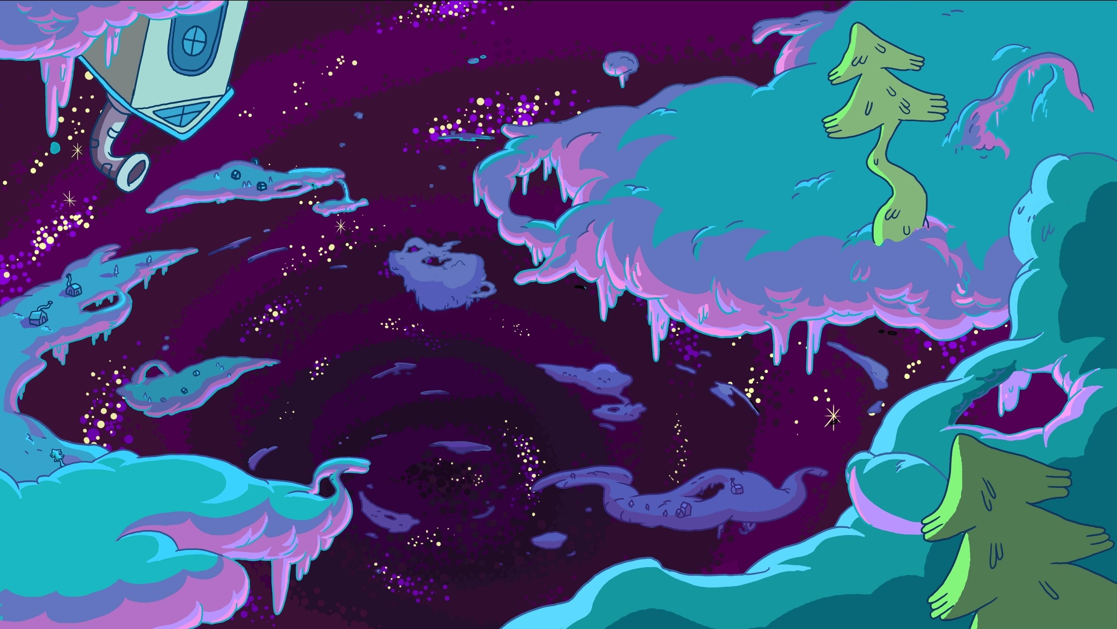3803x2143 blue, Adventure Time, 2K, illustration