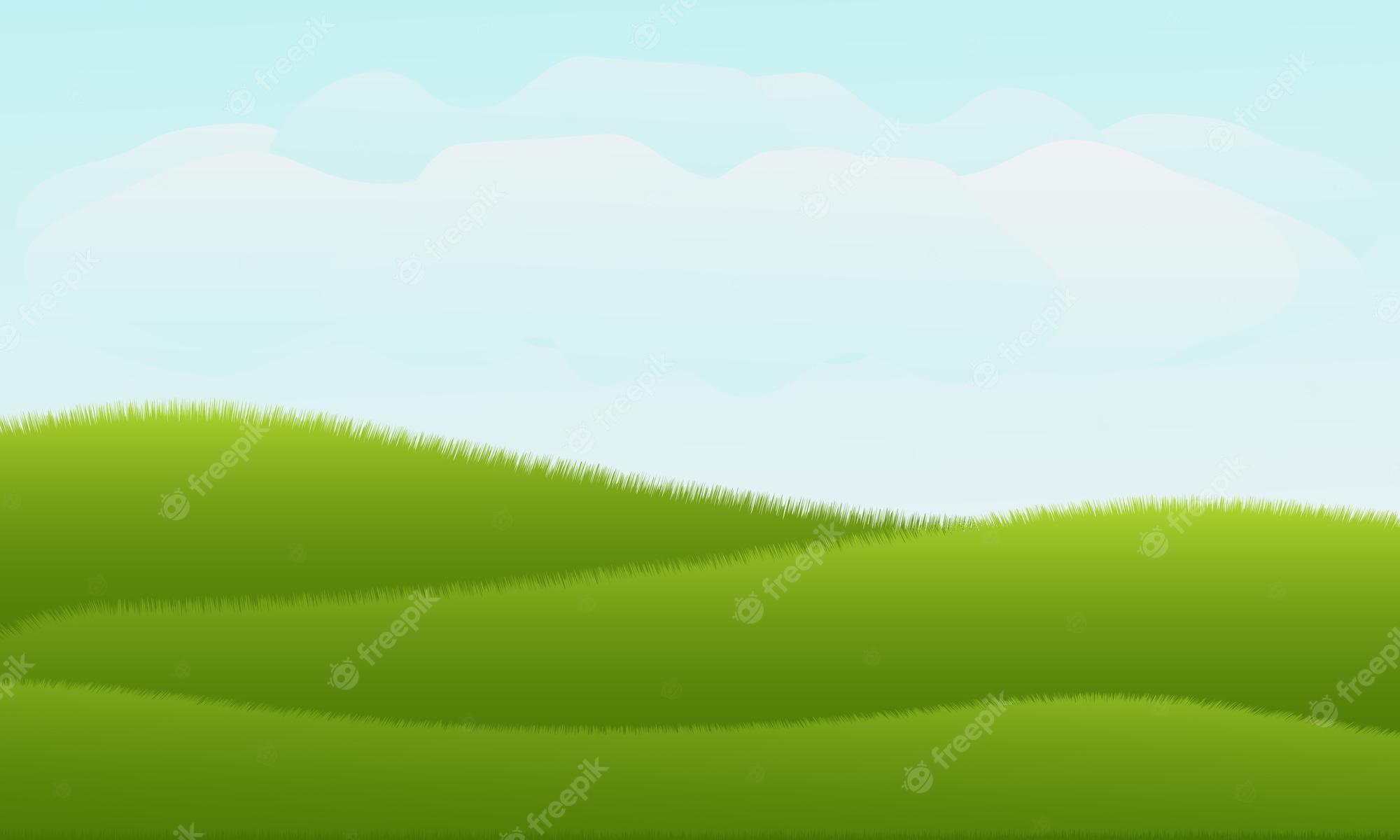 2000x1200 Cartoon meadow scenery illustration