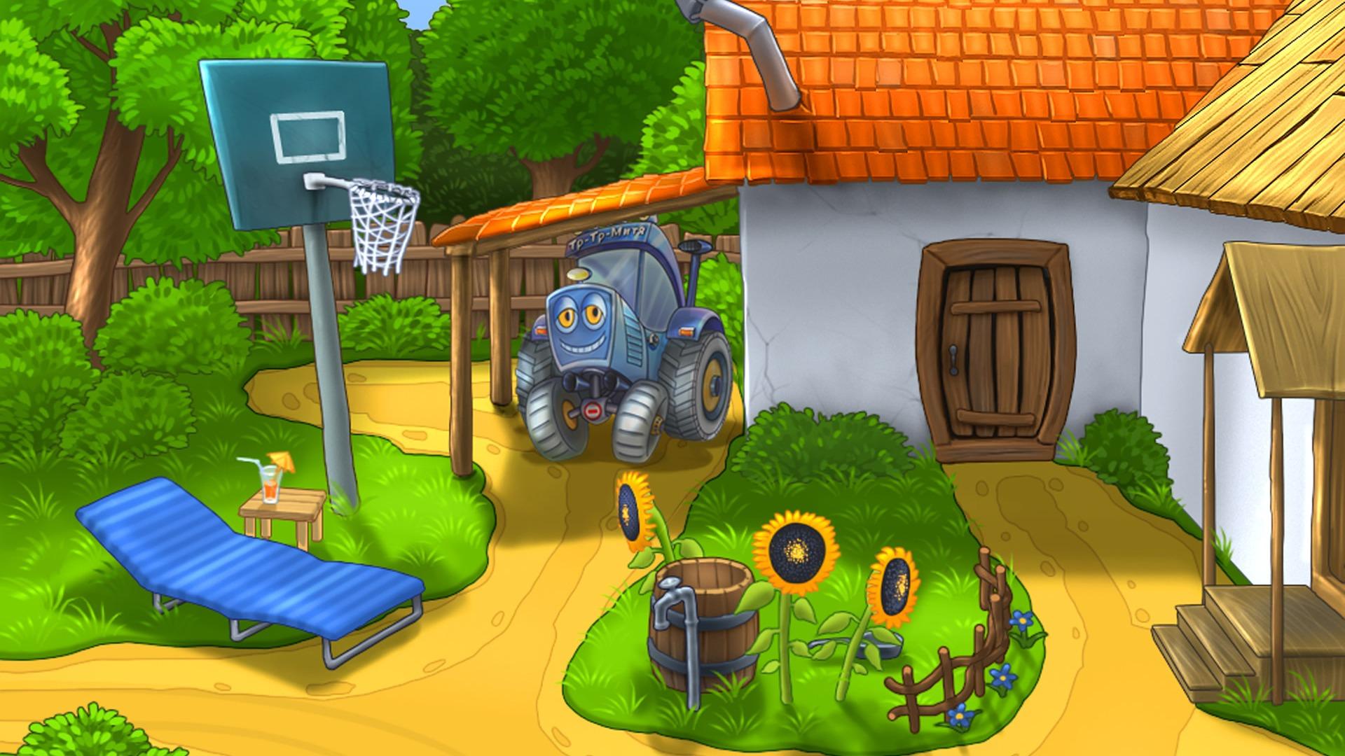 1920x1080 Small farm house Cartoon character