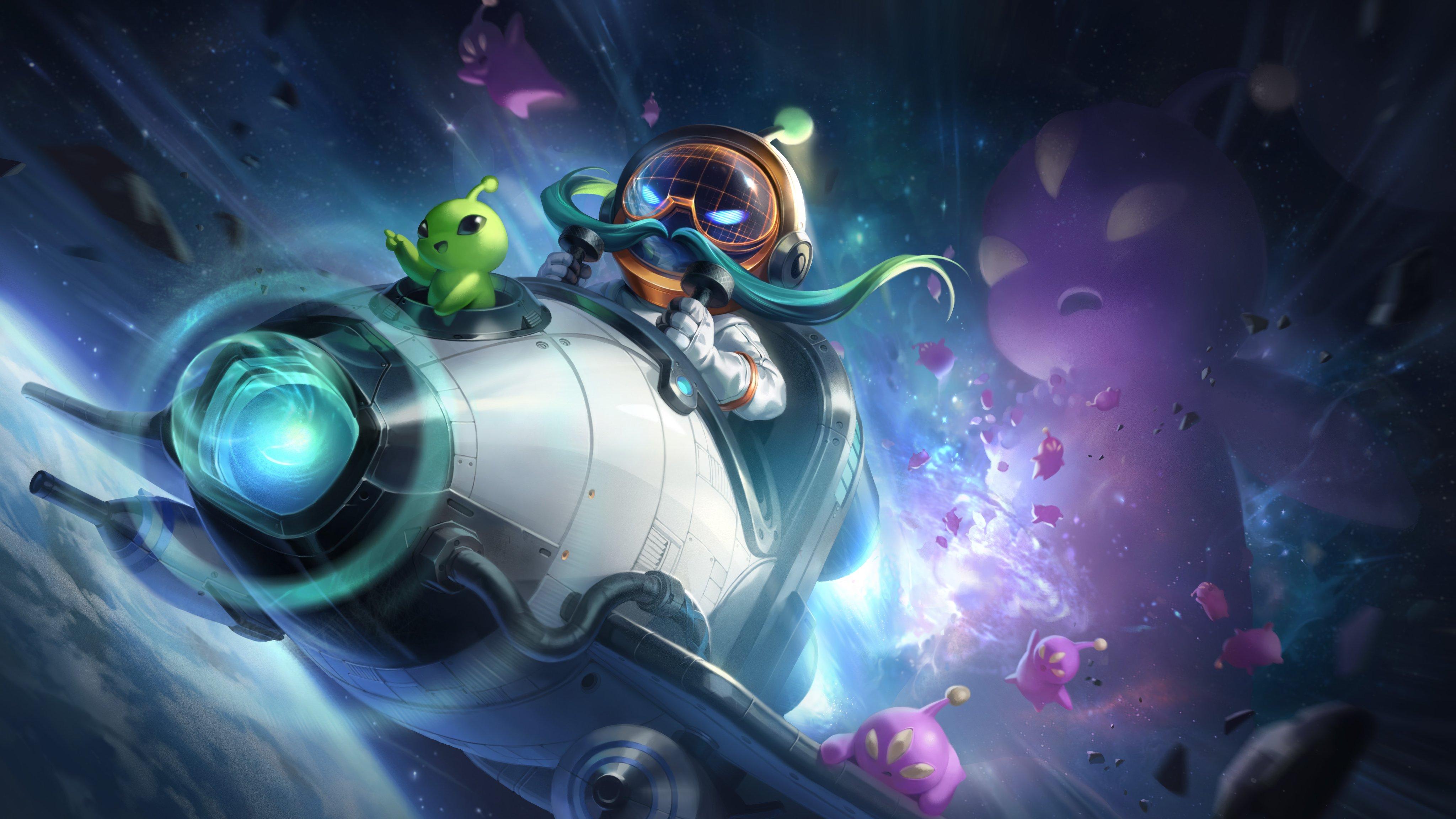 4096x2304 Astronaut Corki, Maokai, Rammus