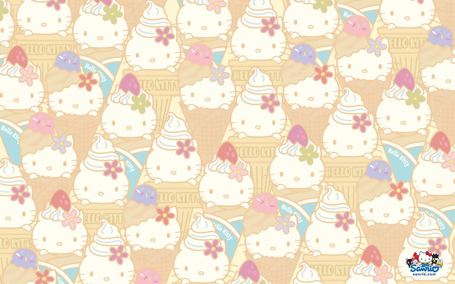 1536x960 Sanrio Hello Kitty Ice Cream Pattern