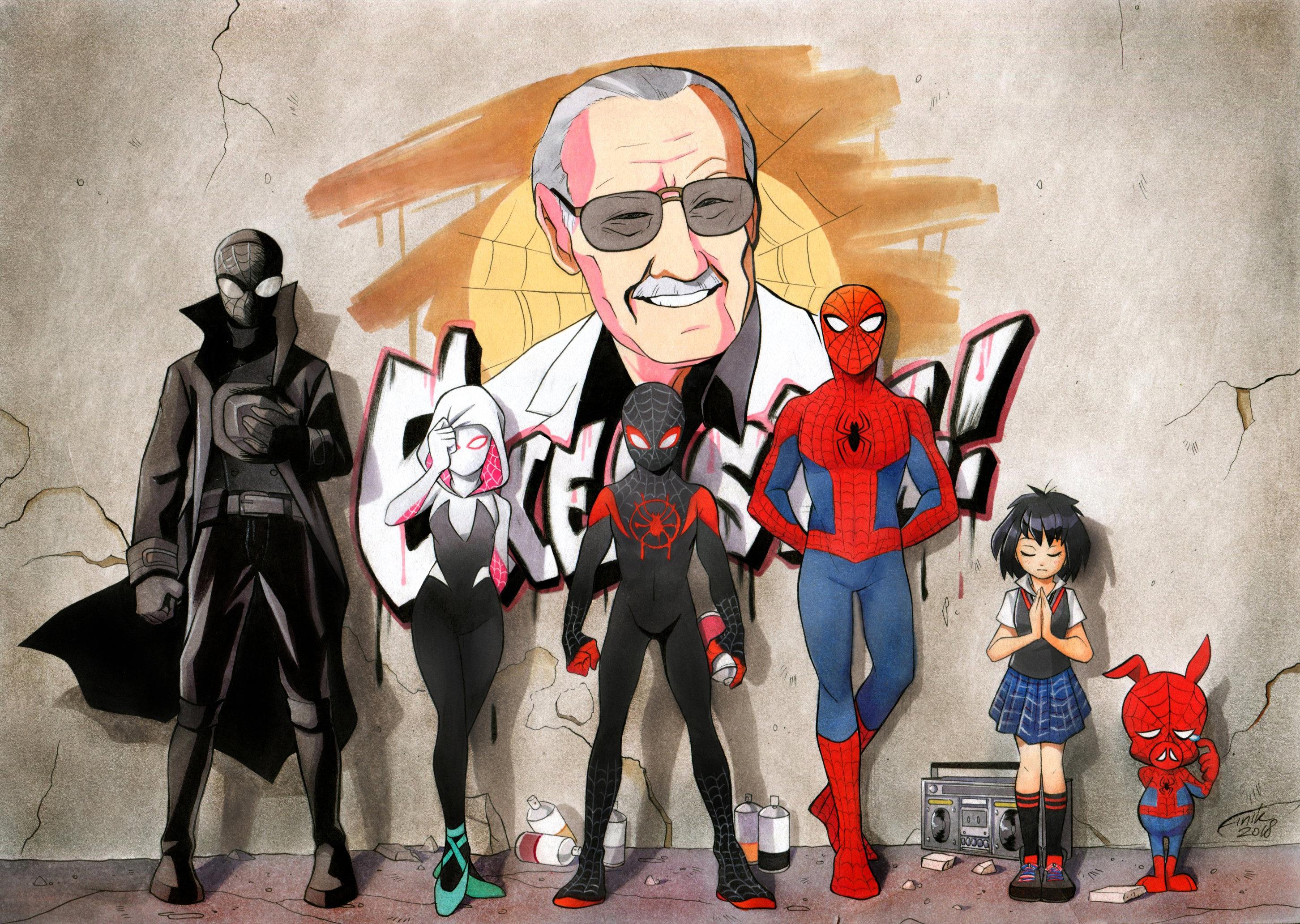 2904x2065 Stan Lee, Peni Parker, Spider Man