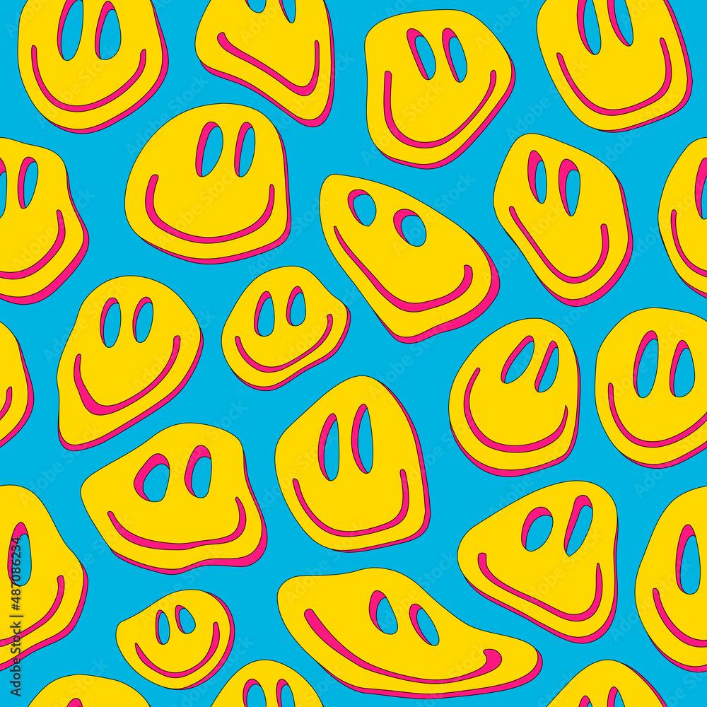 1000x1000 Cool Trendy Groovy Smile Seamless