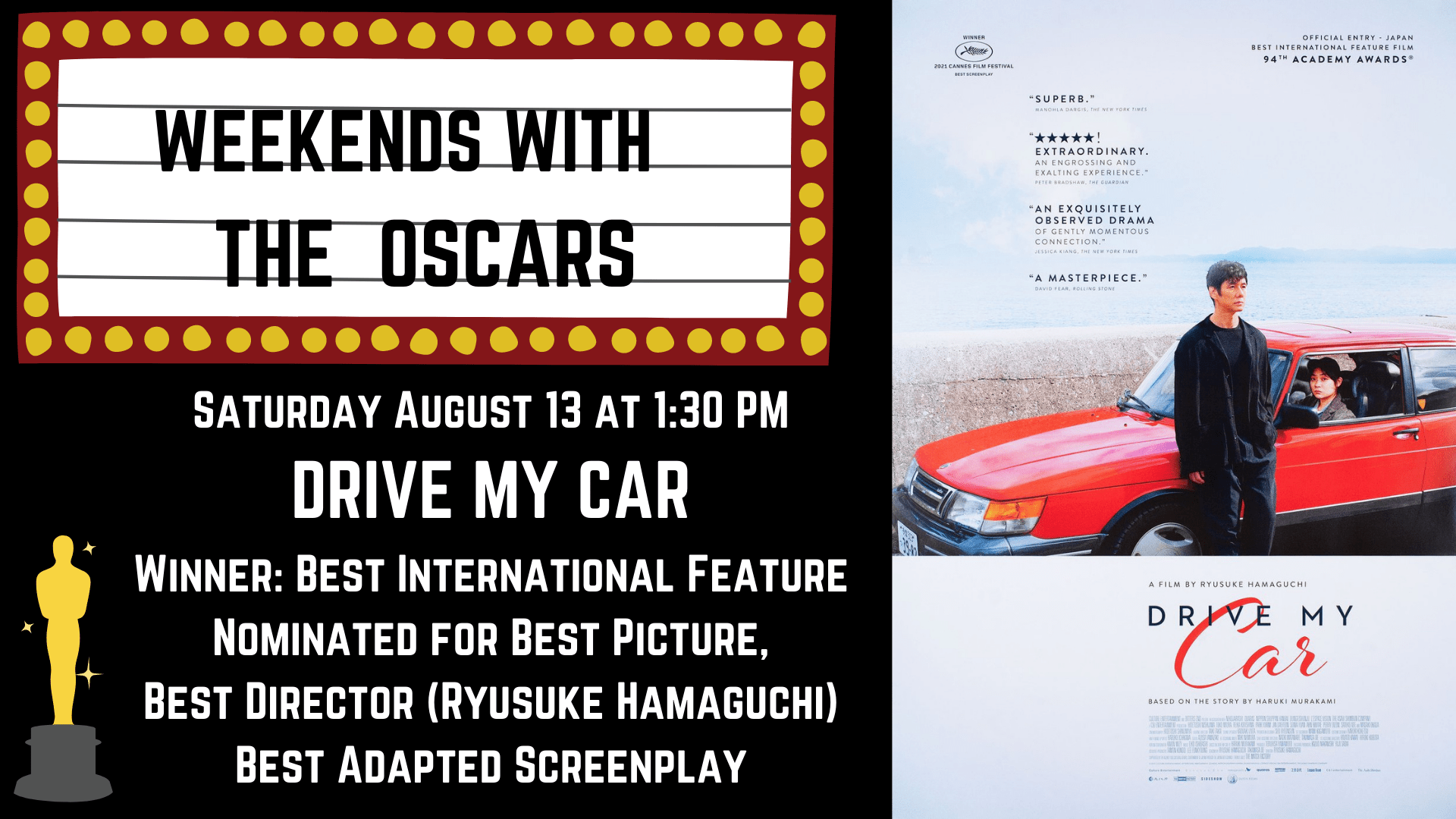 1920x1080 Weekends with the Oscars: DRIVE MY CAR