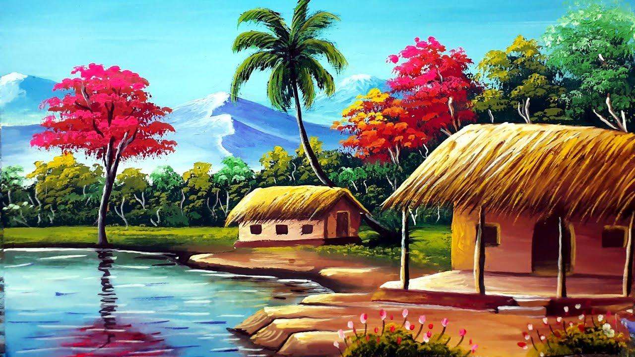 1280x720 Village Scene Wallpaper