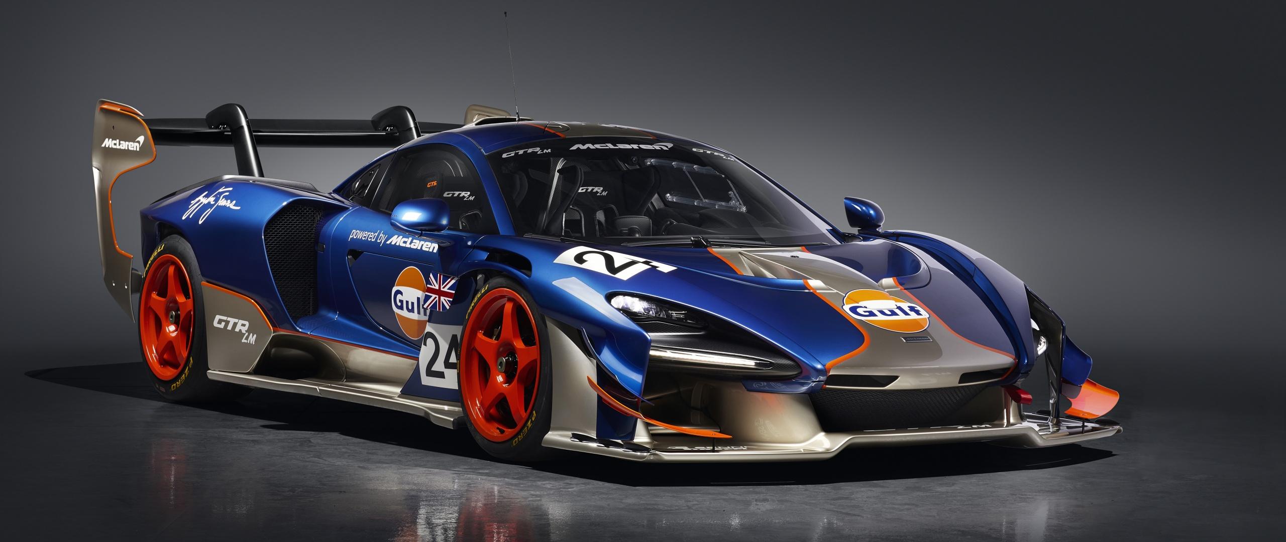 2560x1080 McLaren Senna GTR LM Wallpaper 4K, Gulf