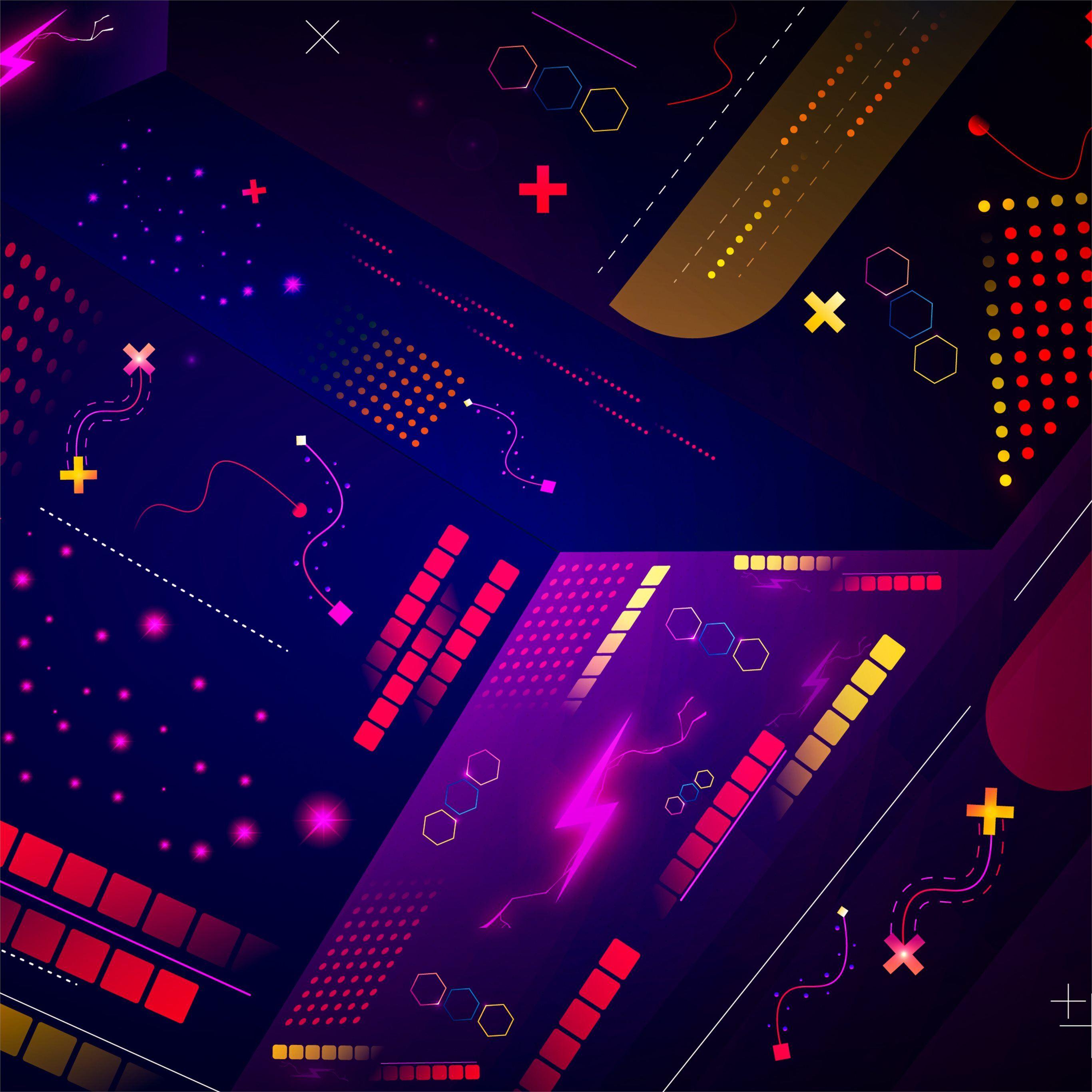 2732x2732 vector design retro 4k iPad Pro Wallpaper Free Download