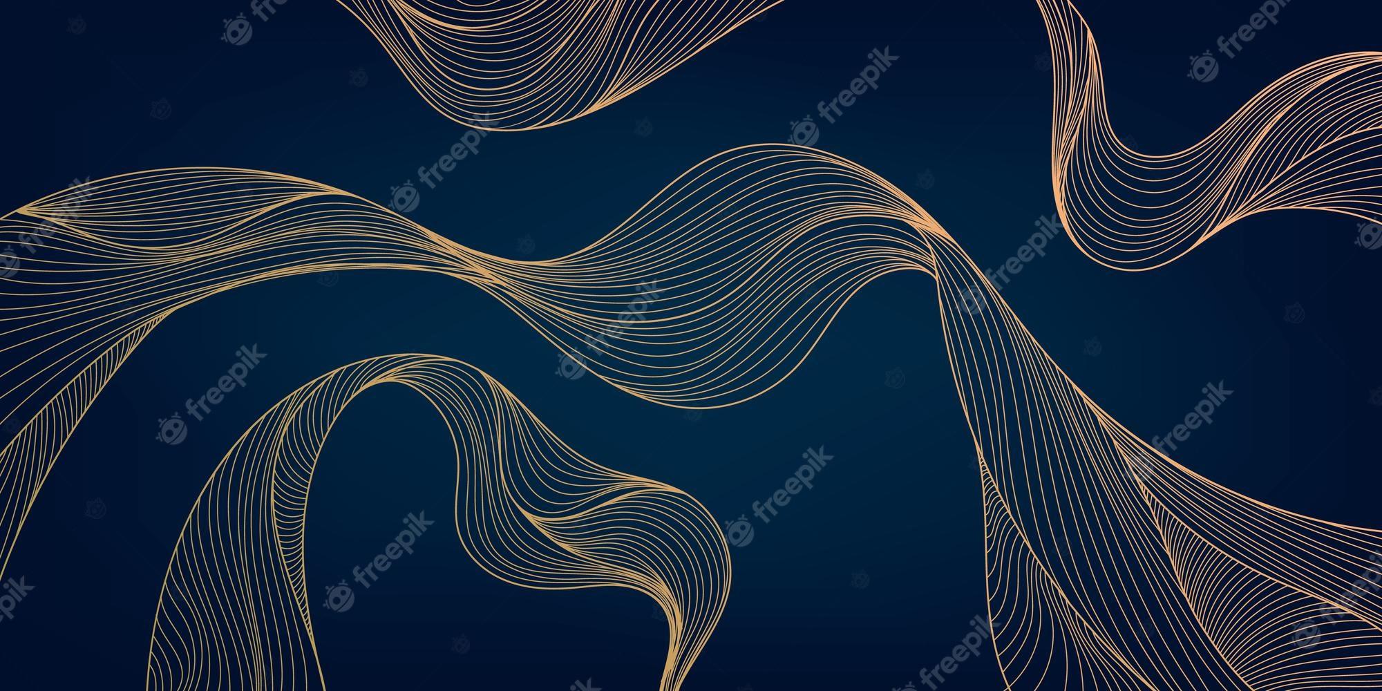 2000x1000 Vector abstract luxury golden wallpaper