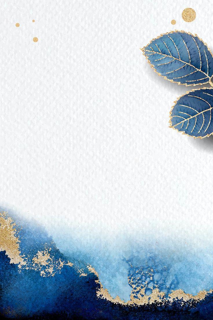 736x1104 Blank leafy blue frame vector. premium