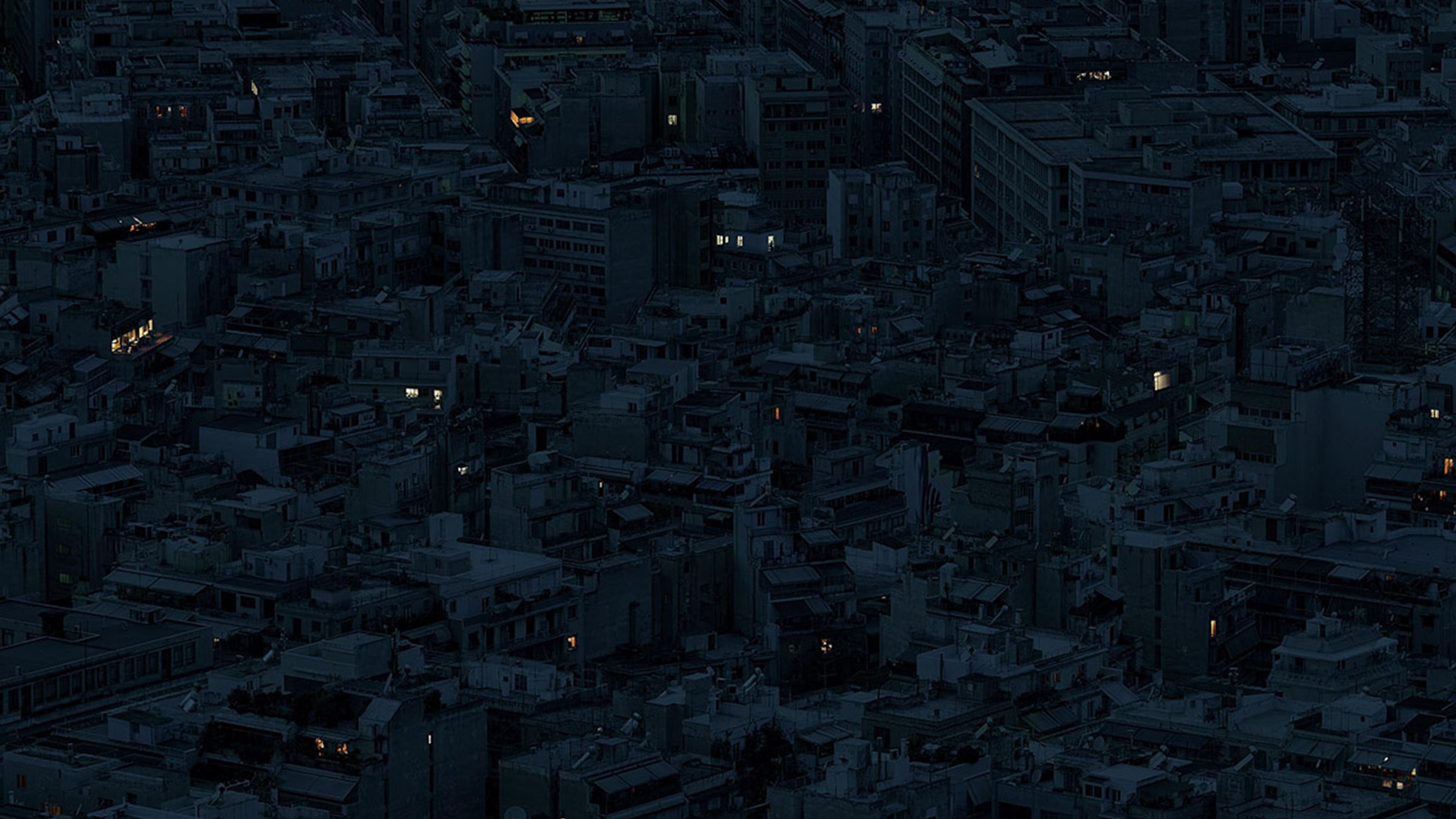 3840x2160 Night City Dark Art Illustration
