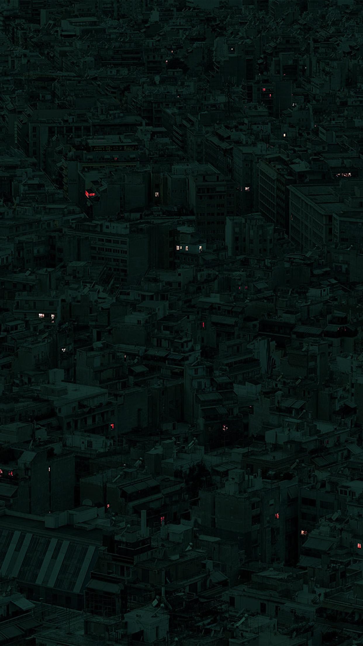1242x2208 Night City Dark Art Illustration Green