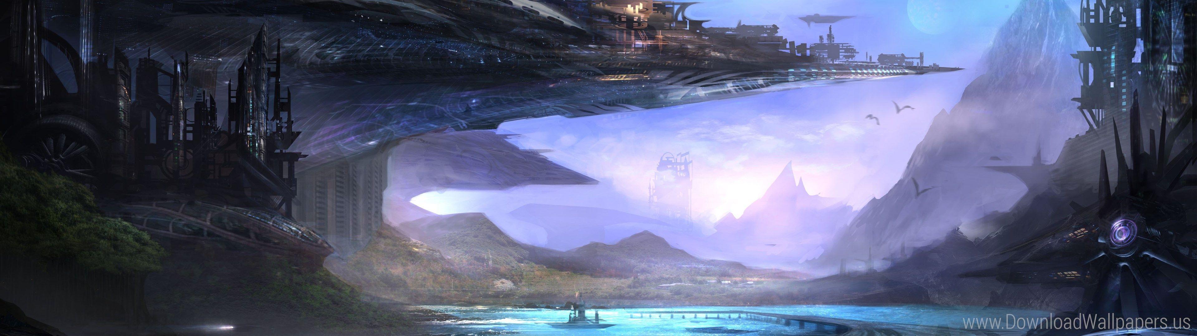 3840x1080 Download Dual Screen Wide 3840x1080 Ruiz, Art, City