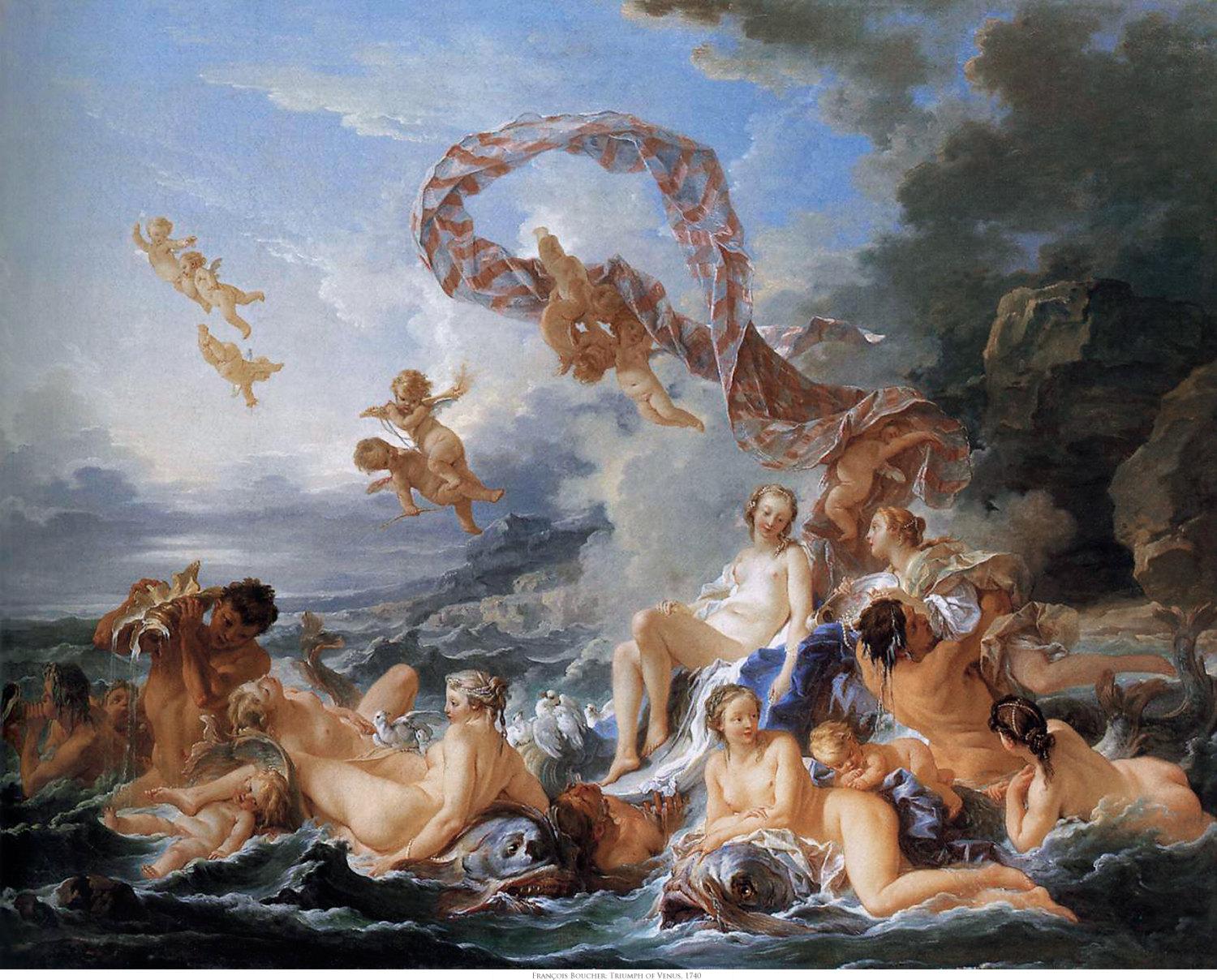 1500x1208 The Birth and Triump of Venus by Boucher- Famous Art Oil Painting on Canvas