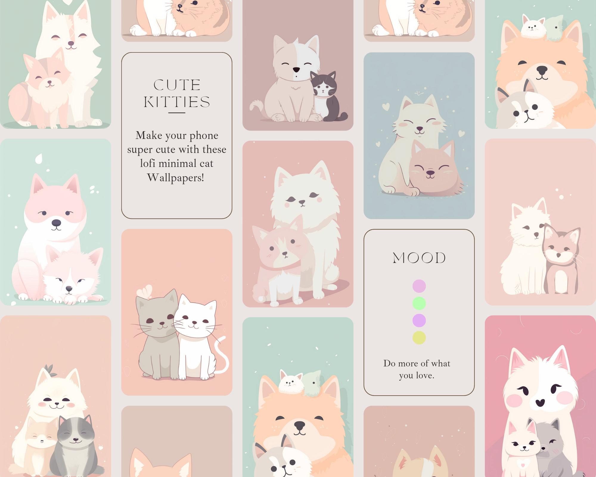 2000x1600 Cute Minimal Cat and Dog iPhone