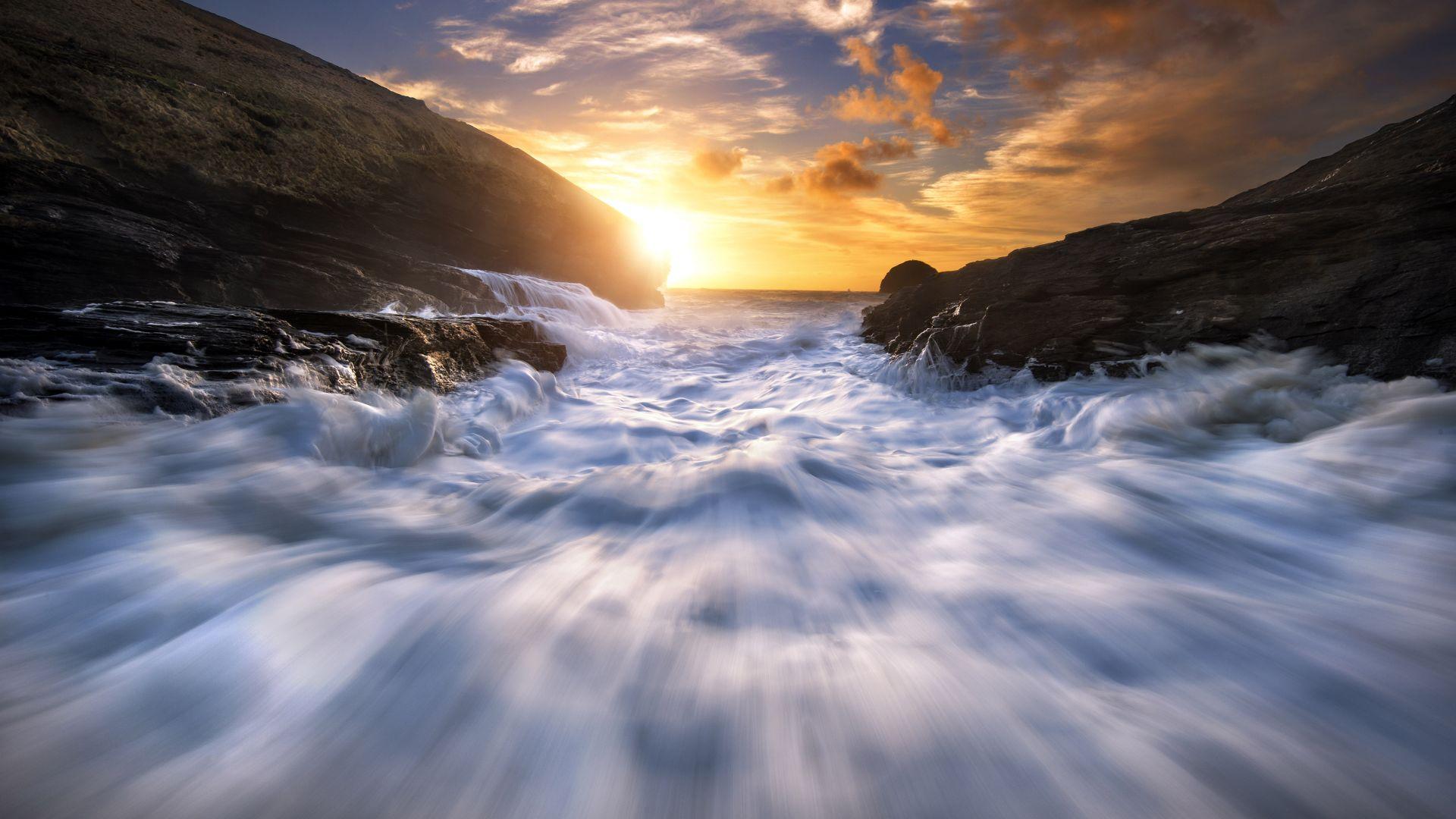 1920x1080 Wallpaper tide, 4k, HD wallpaper, flow
