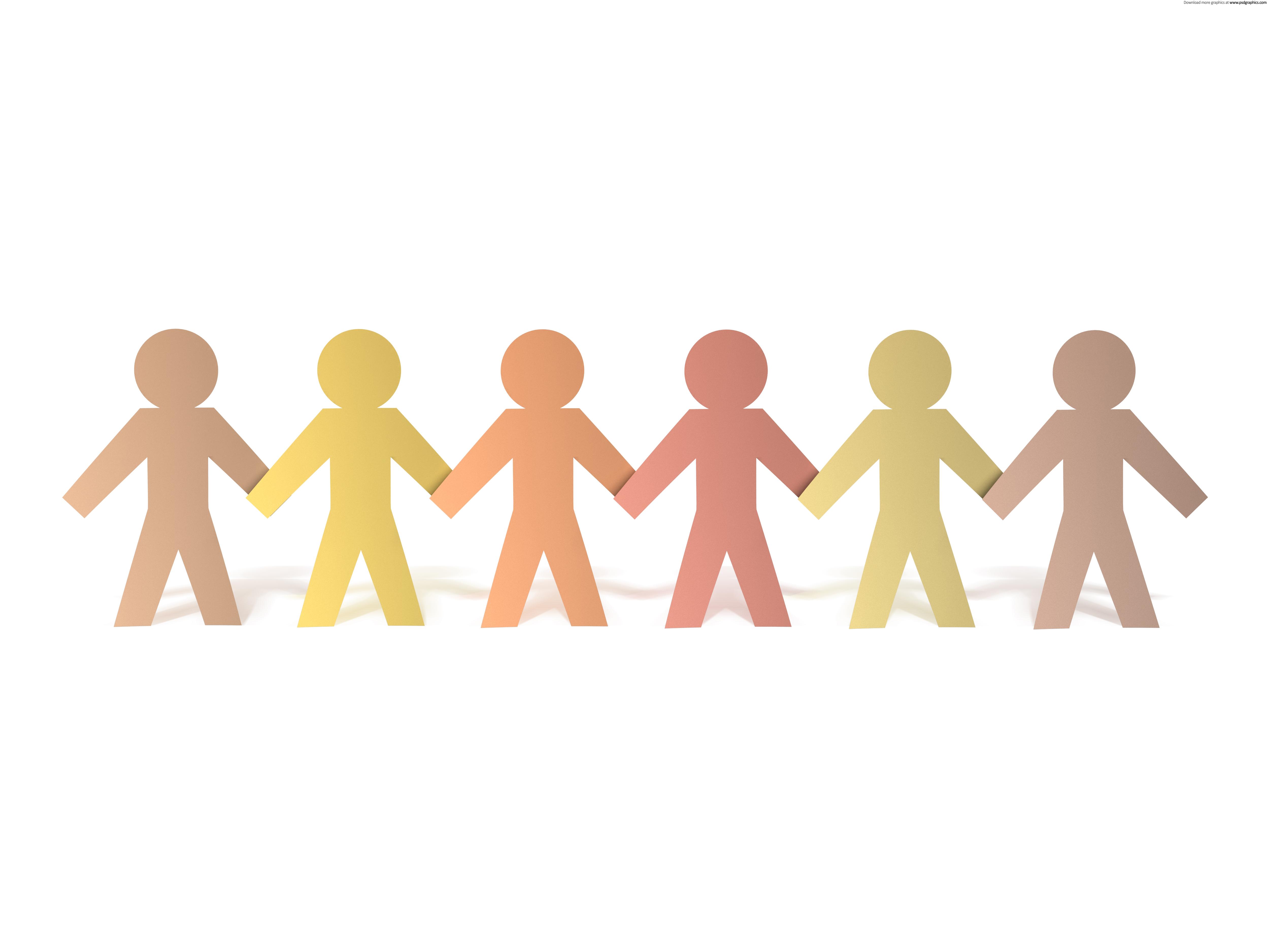 5000x3752 Free download Paper people chain