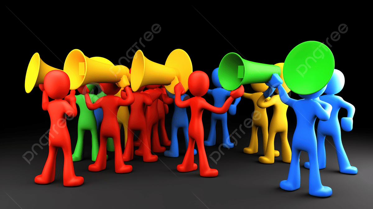 1200x673 People Holding 3D Megaphone