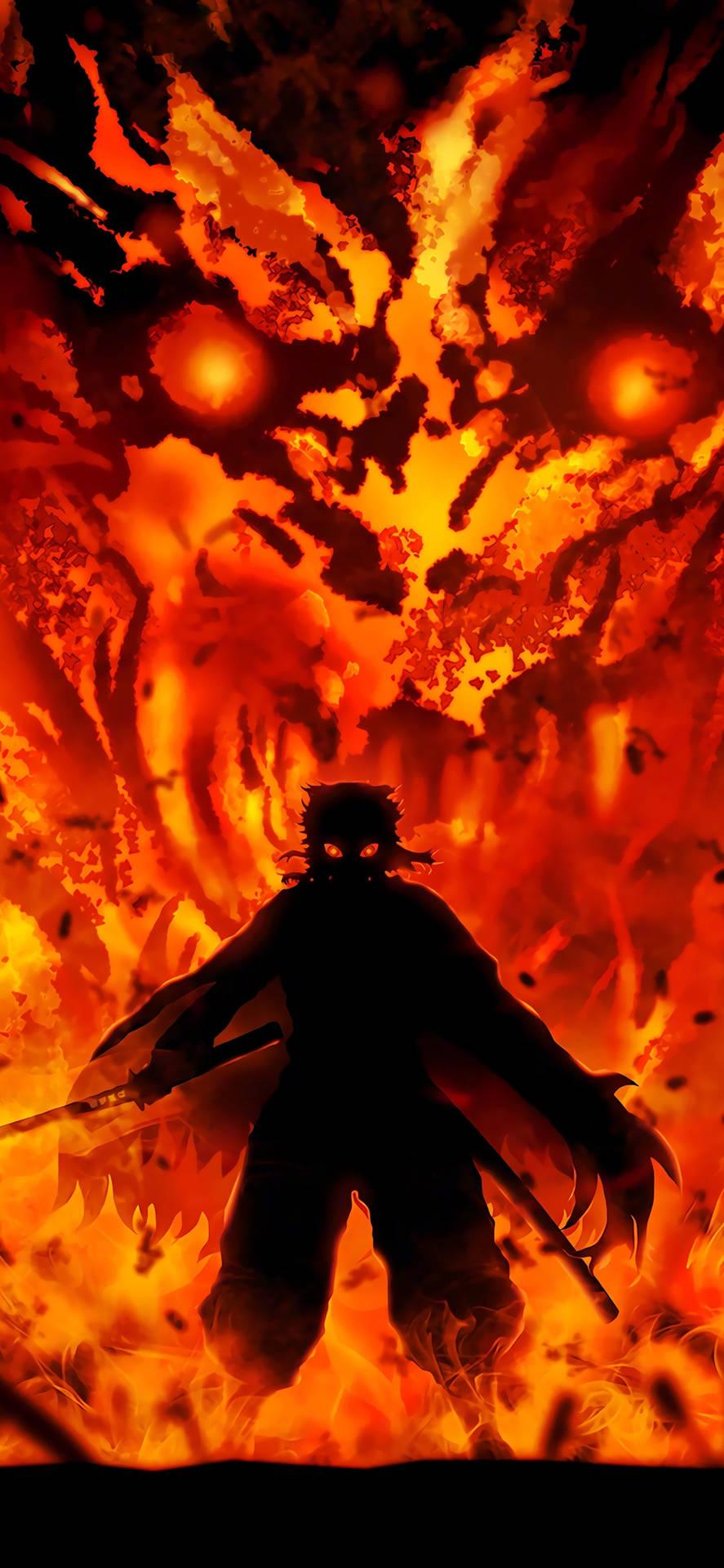 887x1920 Download Kyojuro Rengoku Fire Demon