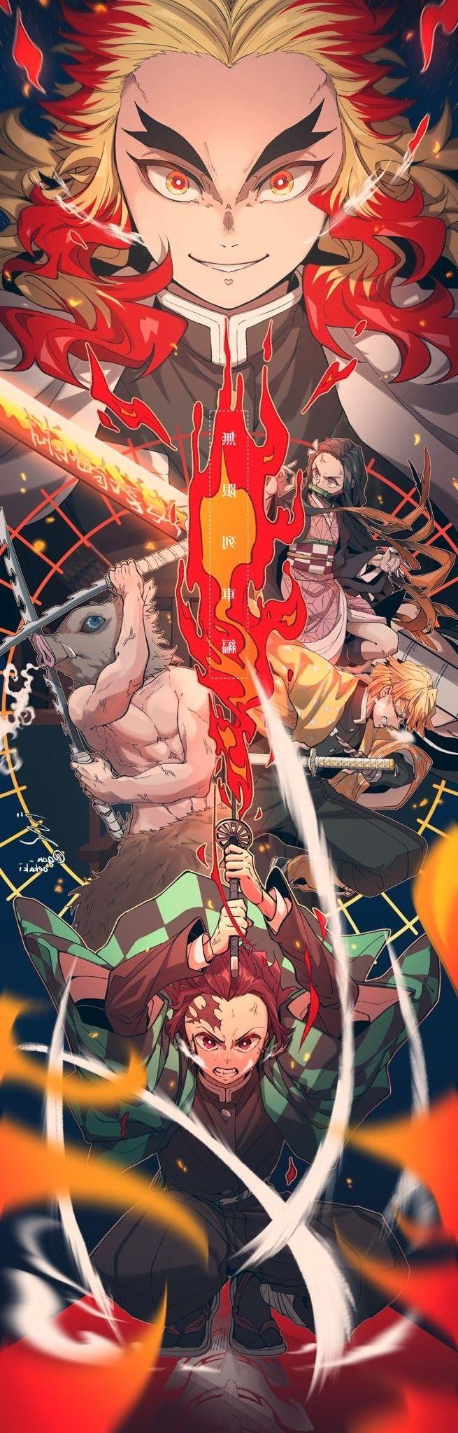655x2048 Rengoku iPhone Wallpaper