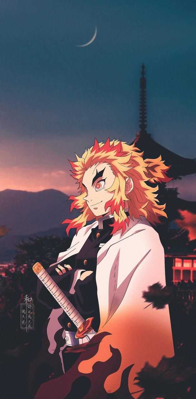 630x1280 Rengoku Wallpaper