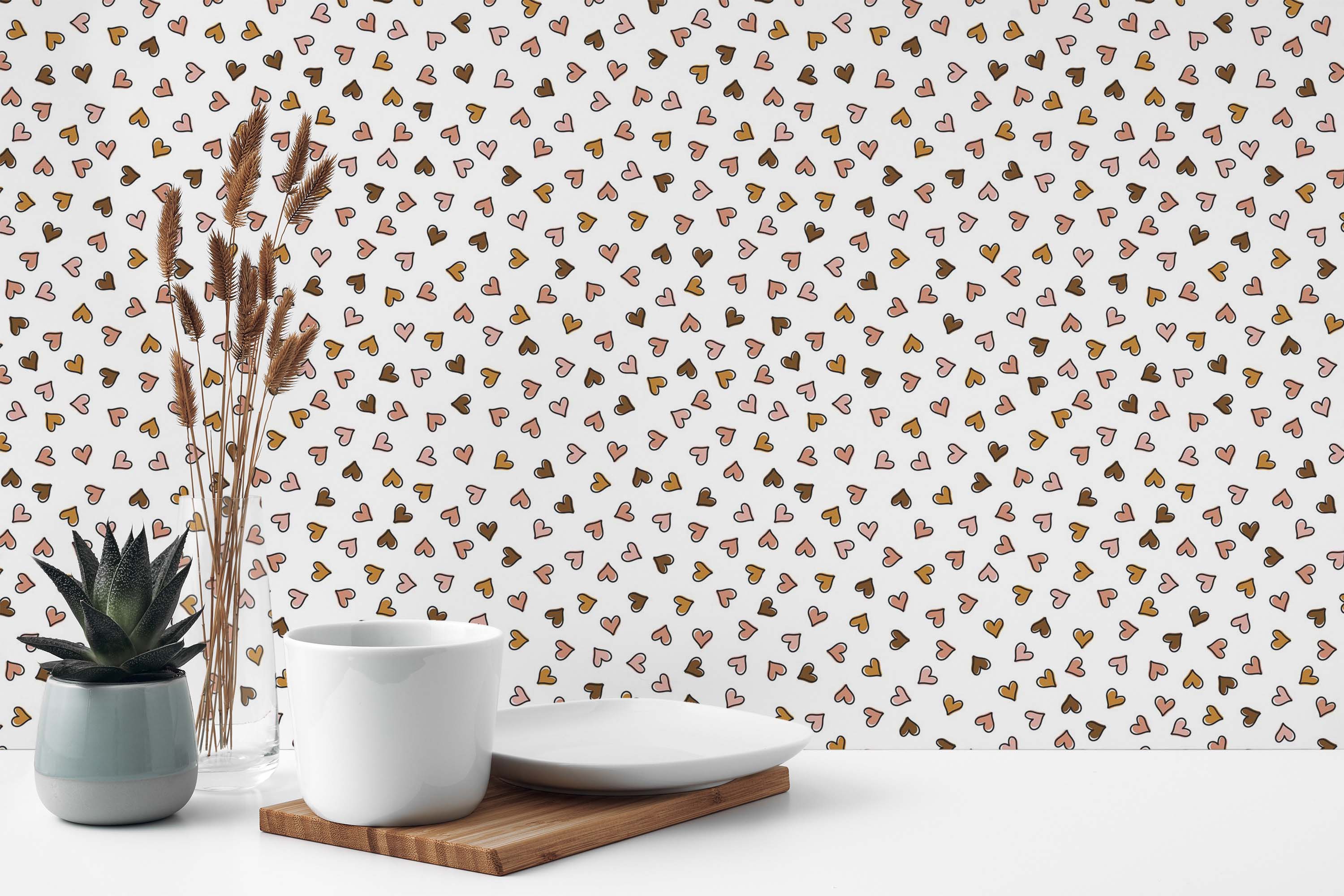 3000x2000 Small Hearts Wallpaper & Stick Non Pasted