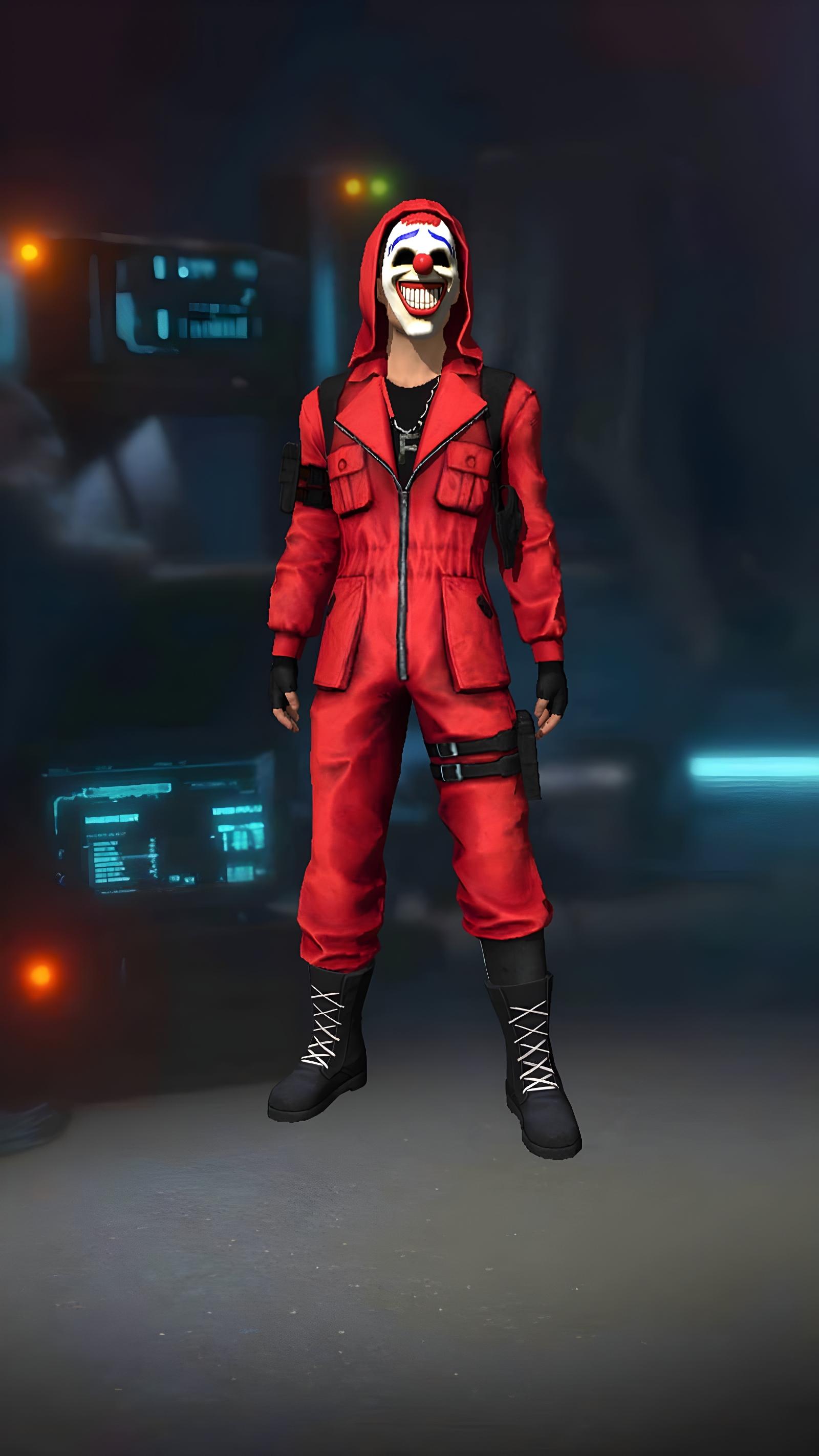 1600x2844 Free fire red criminal Wallpaper Download