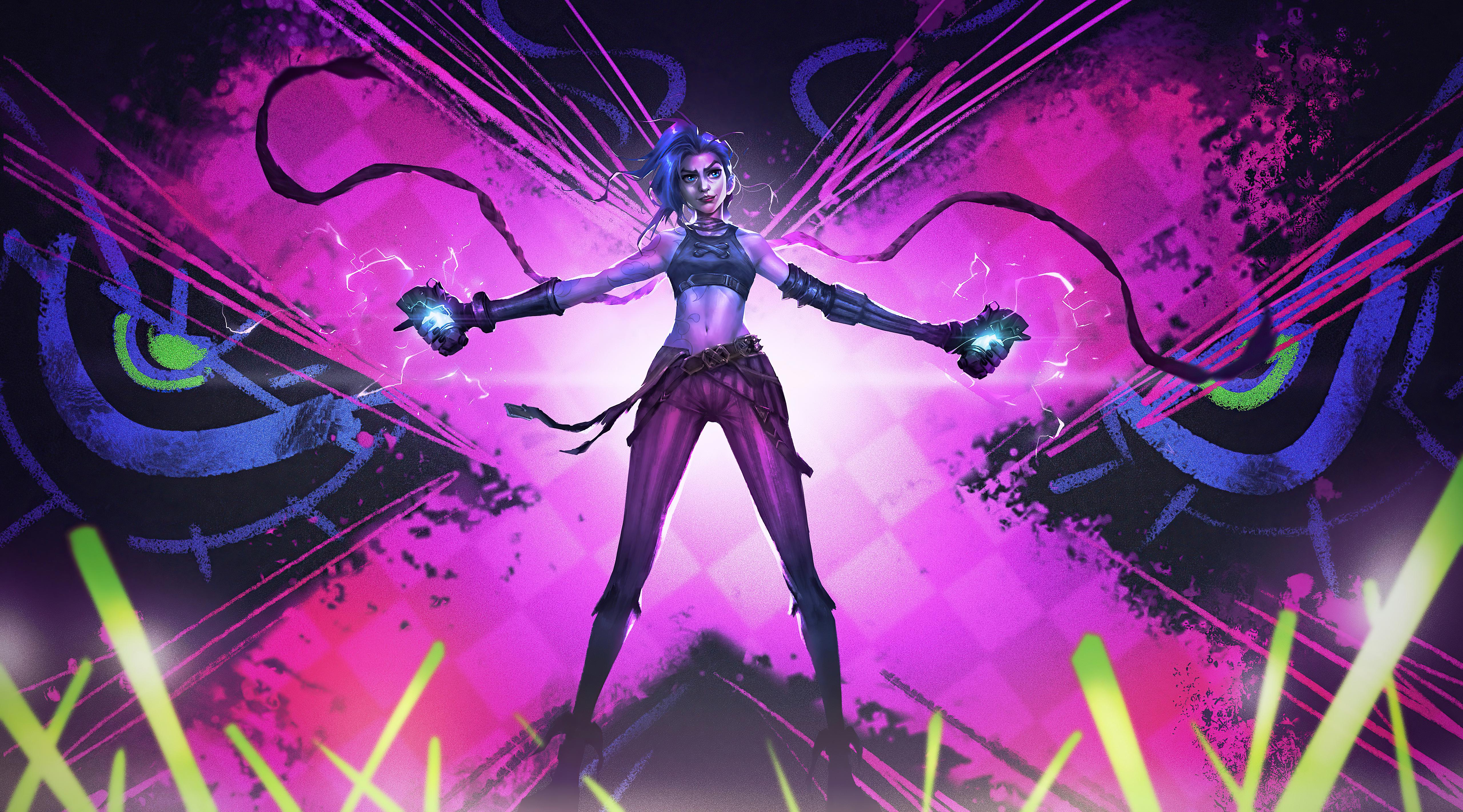 5120x2844 Arcane Wallpaper 4K, Jinx, League of Legends