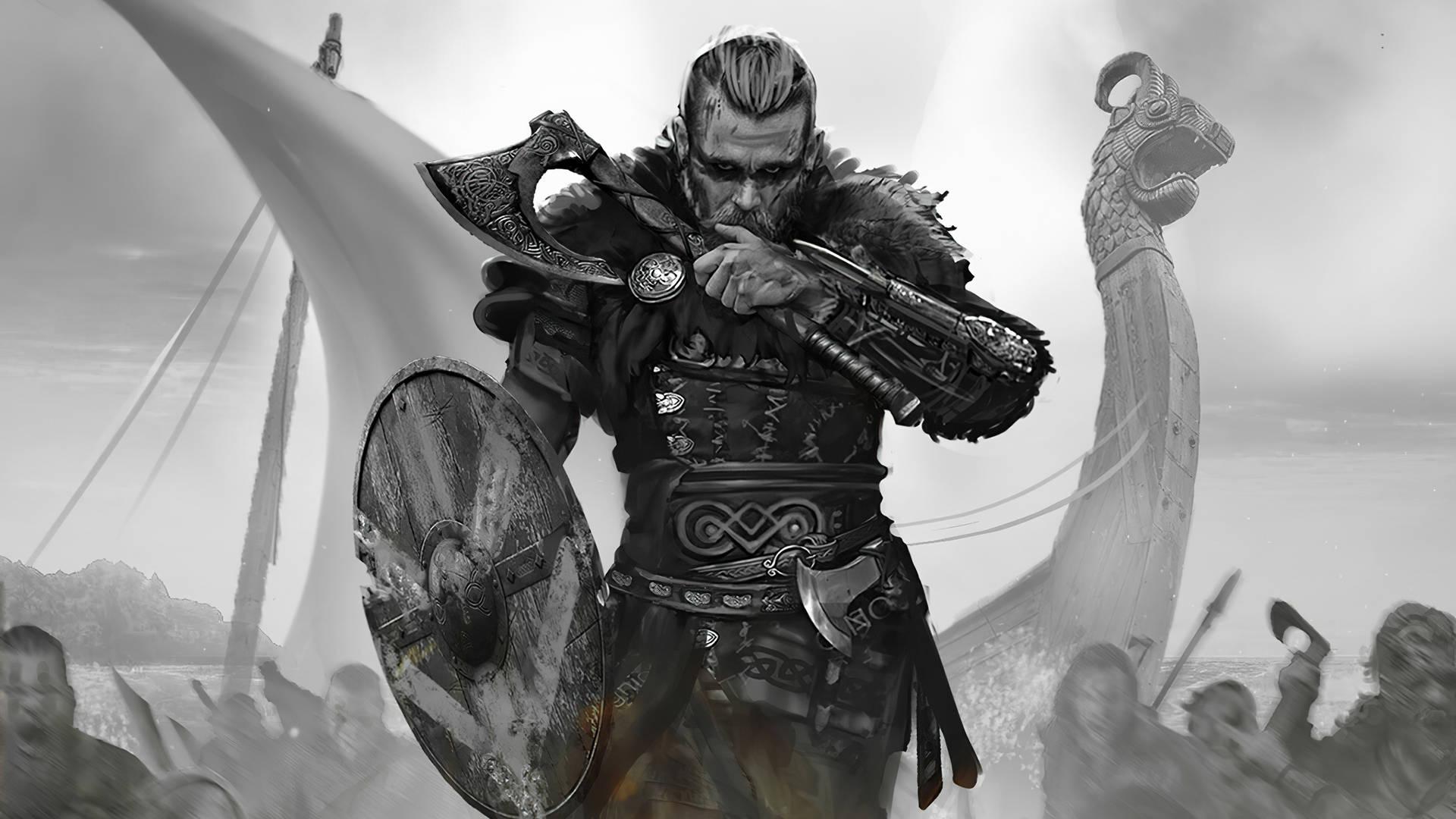 1920x1080 Download AC Valhalla Eivor With Axe And Shield Wallpaper