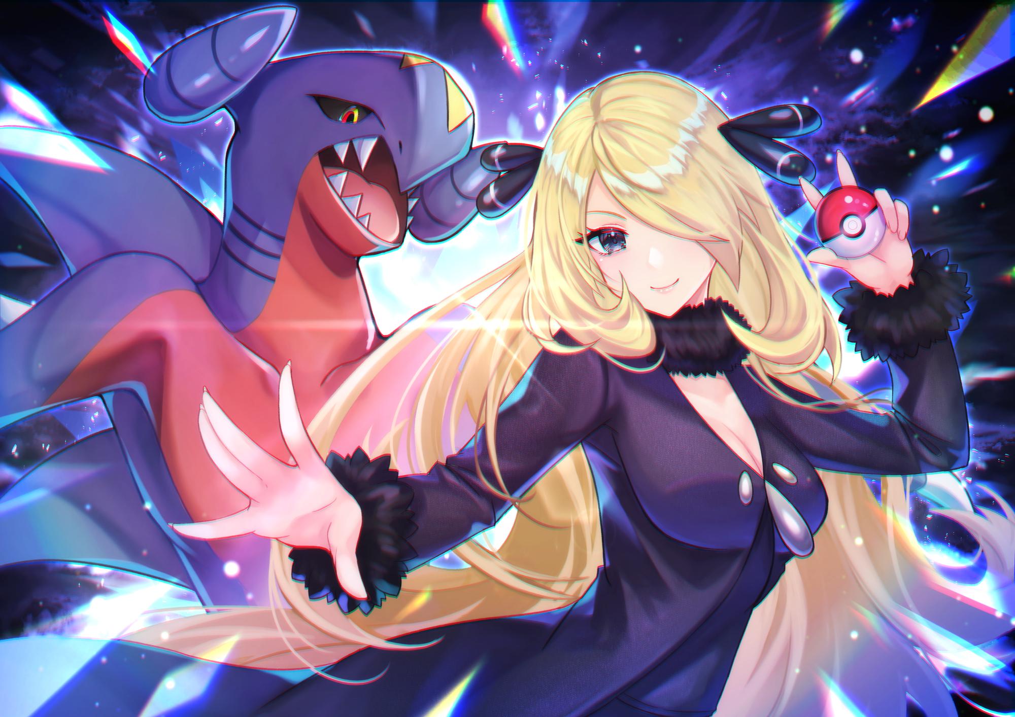 2000x1414 Download Garchomp (Pokémon) Cynthia (Pokémon) Anime Pokemon HD Wallpaper