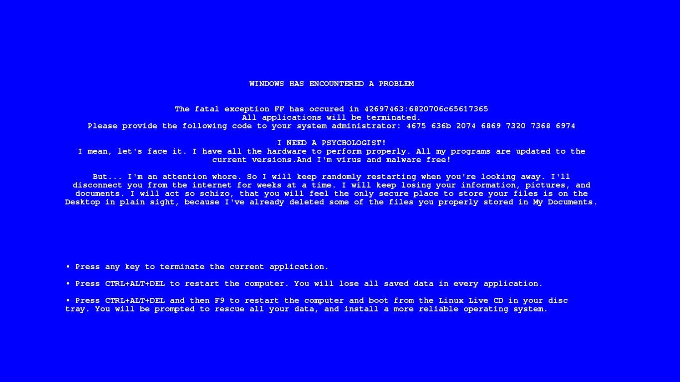 1366x768 Wallpaper / BSOD, Blue Screen Of Death, 720P, Microsoft Windows, blue, window free download