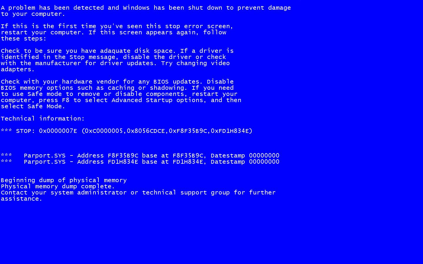 1440x900 Blue Screen Of Death Background