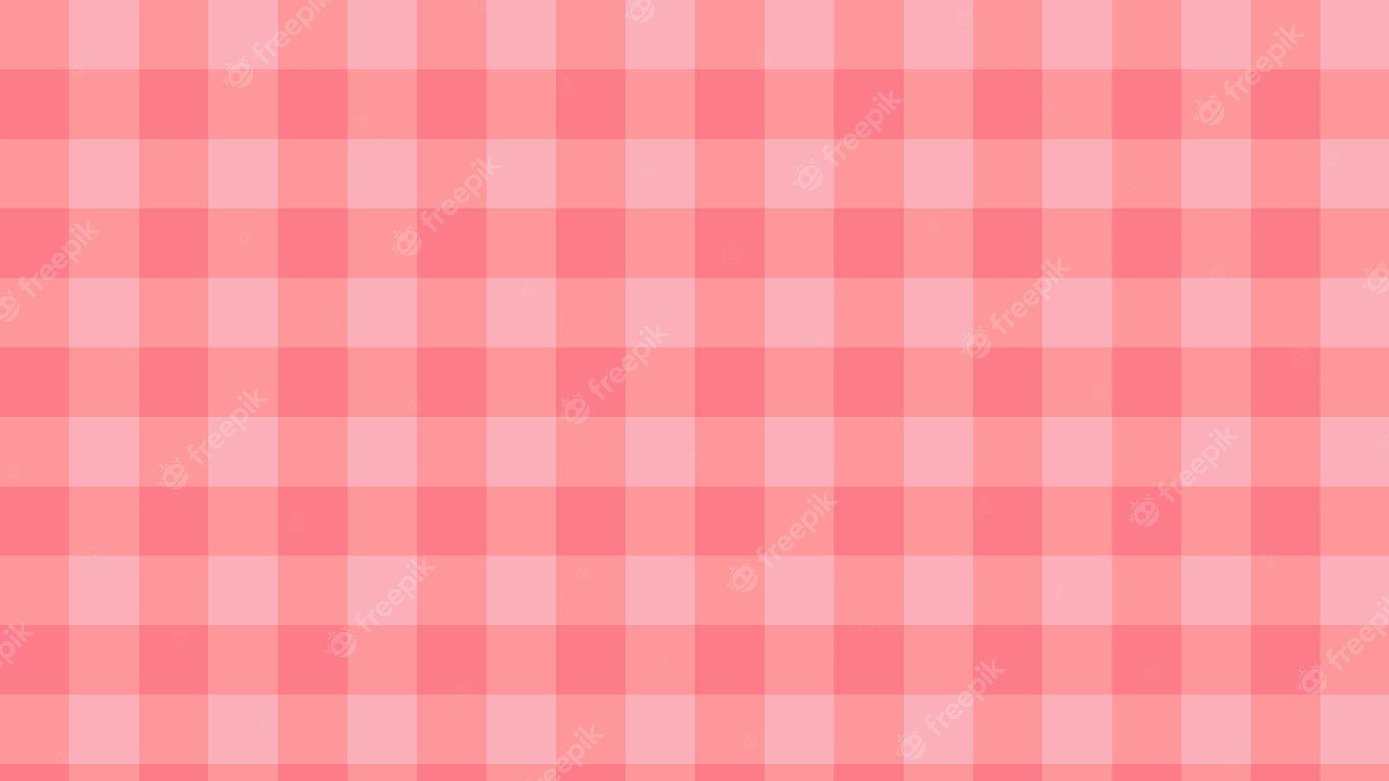2000x1125 Premium Vector. Aesthetic pink and orange checkers gingham plaid checkerboard wallpaper illustration perfect for wallpaper backdrop postcard background