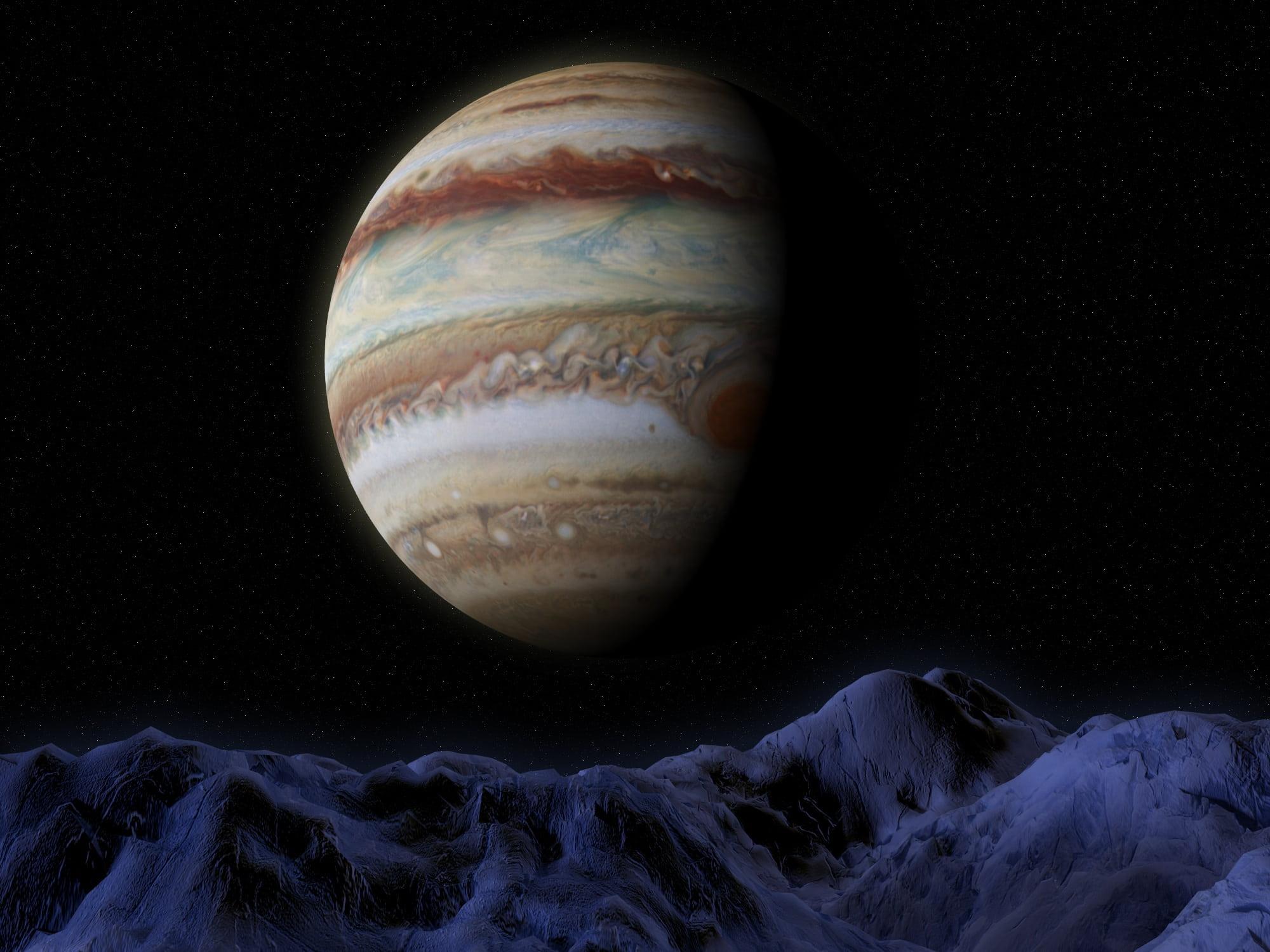 2000x1500 Wallpaper / Sky, 1080P, Black Background, Outdoors, Jupiter, Rendering, Callisto, Nature, Science, Physical Geography, Scifi, Europa, Stars, Moon, Astronaut, Close Up Free Download