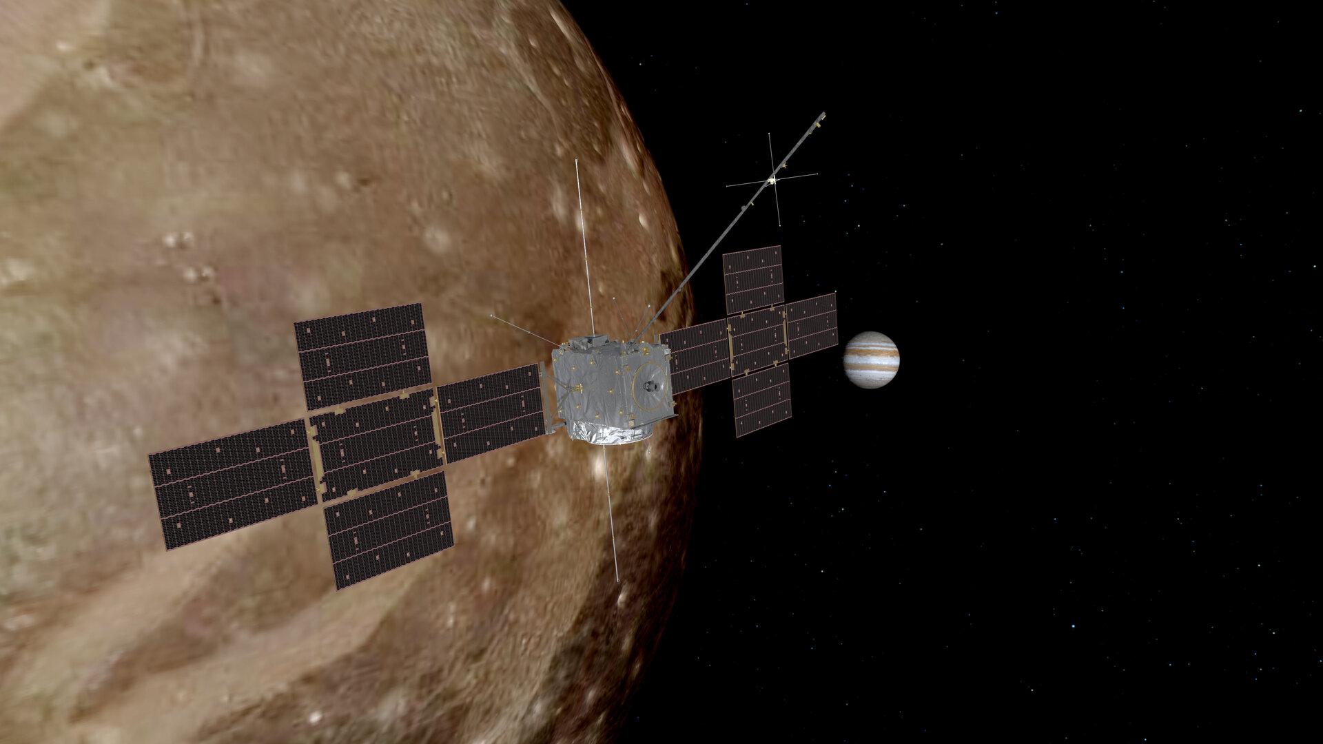 1920x1080 ESA Jupiter and Ganymede (artist's impression)