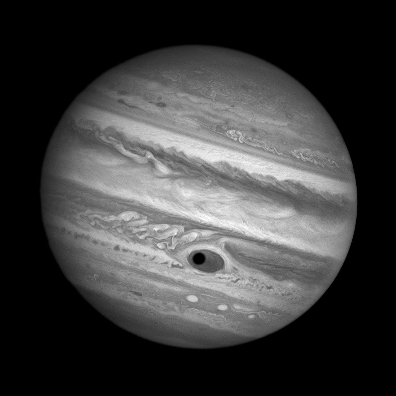 1280x1280 Jupiter's Great Red Spot and Ganymede's shadow