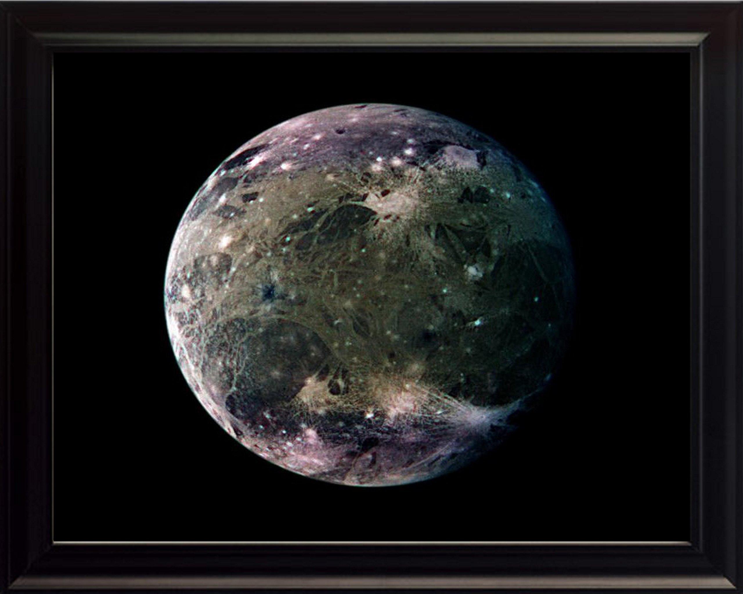 2560x2048 WeSellPhotos Ganymede Moon. Planets and Moons Astronomy Galaxy Poster, Print, Picture or Framed Wall Art Decor System Educational Photo Collection (8x10 Framed): Posters & Prints