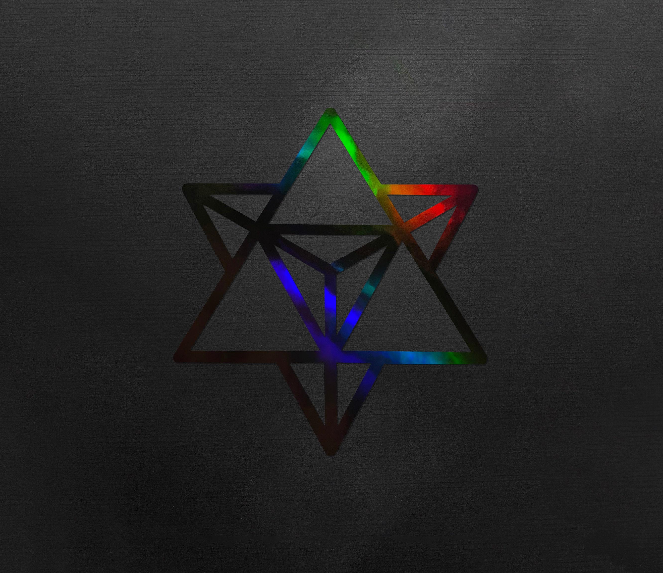 2664x2304 Merkaba Die Cut Decal Black Holographic Finish