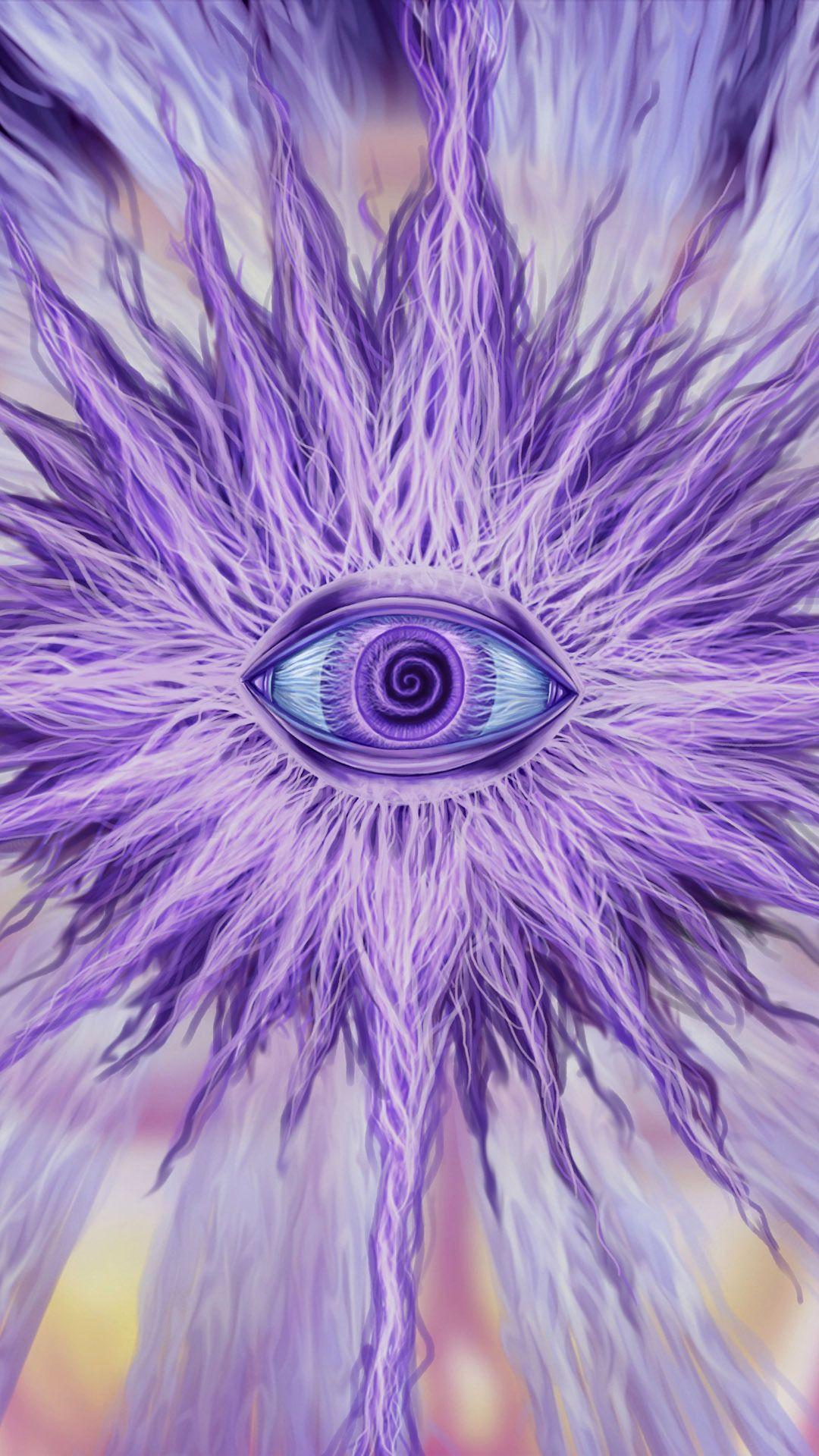 1080x1920 Psychedelic violet eye Mobile Wallpaper 13188. Psychedelic