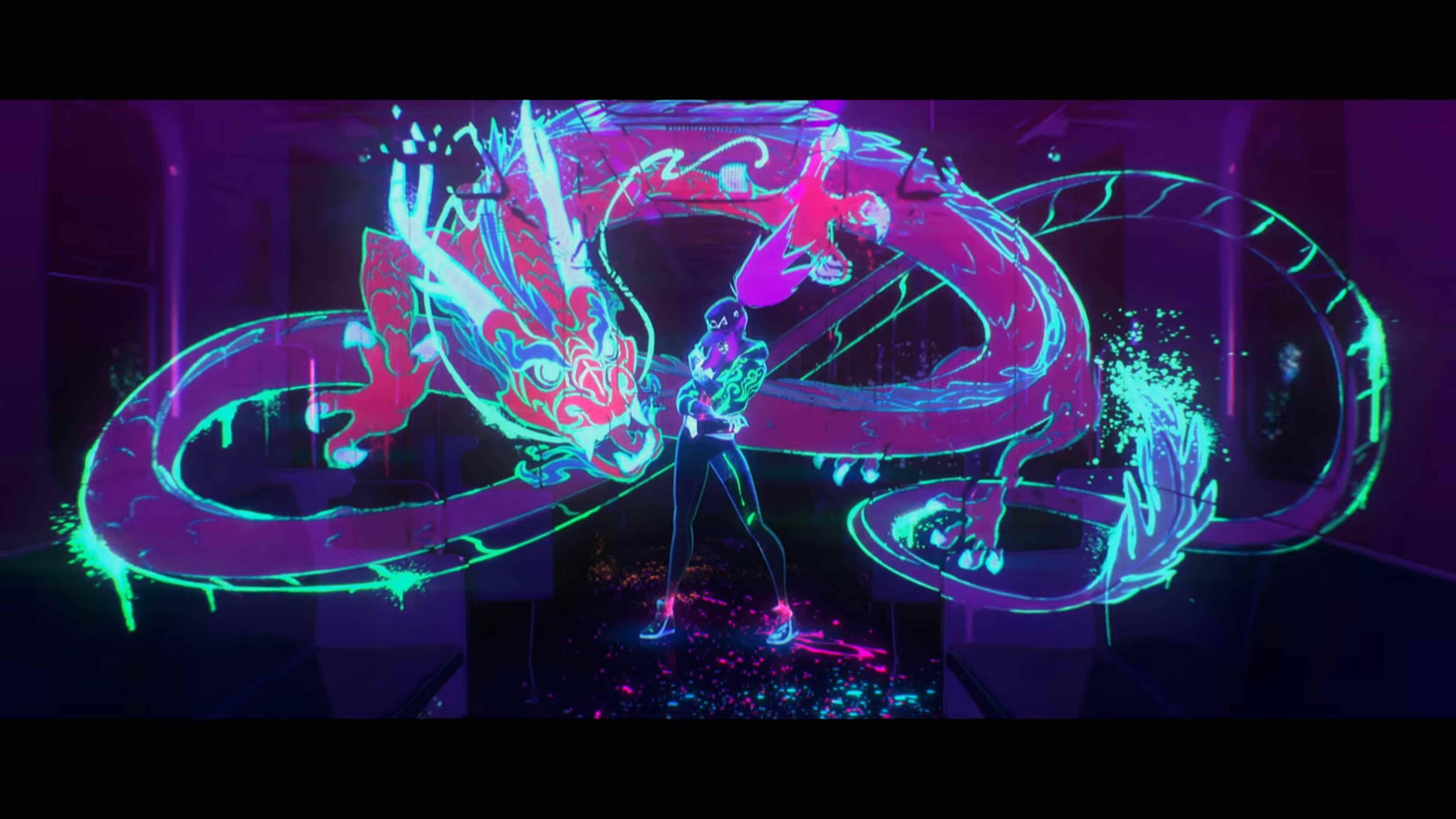6667x3750 Download KDA Akali And Luminous Dragon Wallpaper