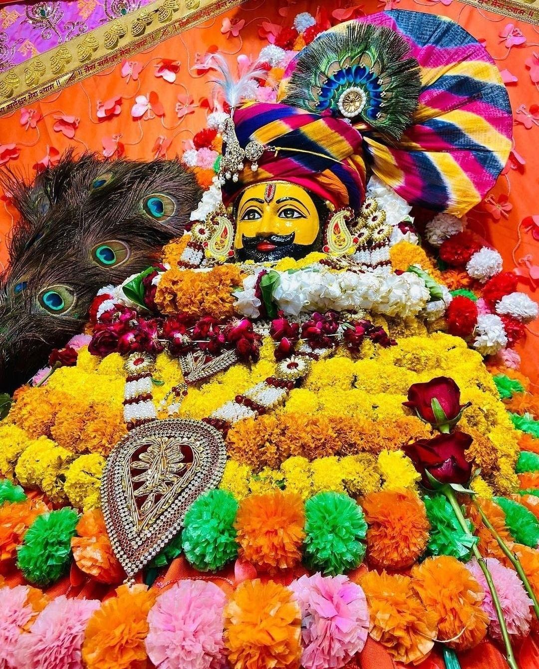 1080x1341 Khatu Wale Shyam Ji Ke full flower Wallpaper Download