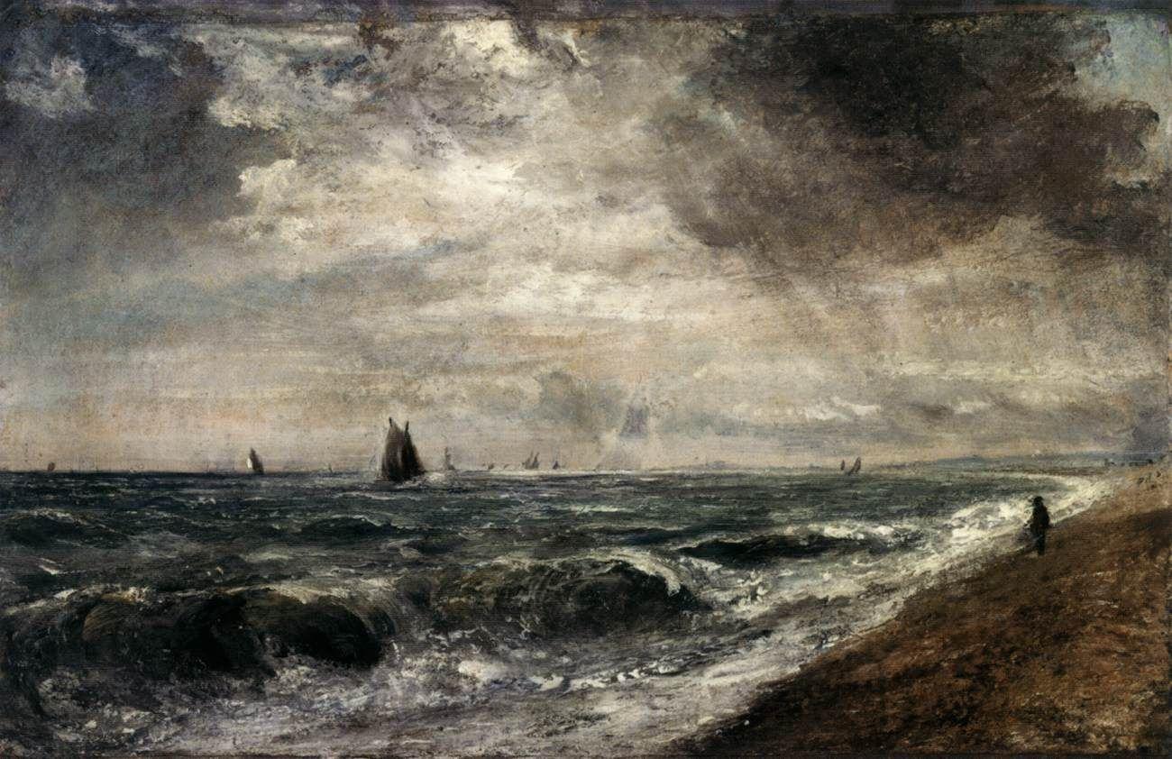 1300x842 CONSTABLE, John Sea, c. 1824 Oil on pape. Seascape paintings, Beach oil painting, John constable paintings