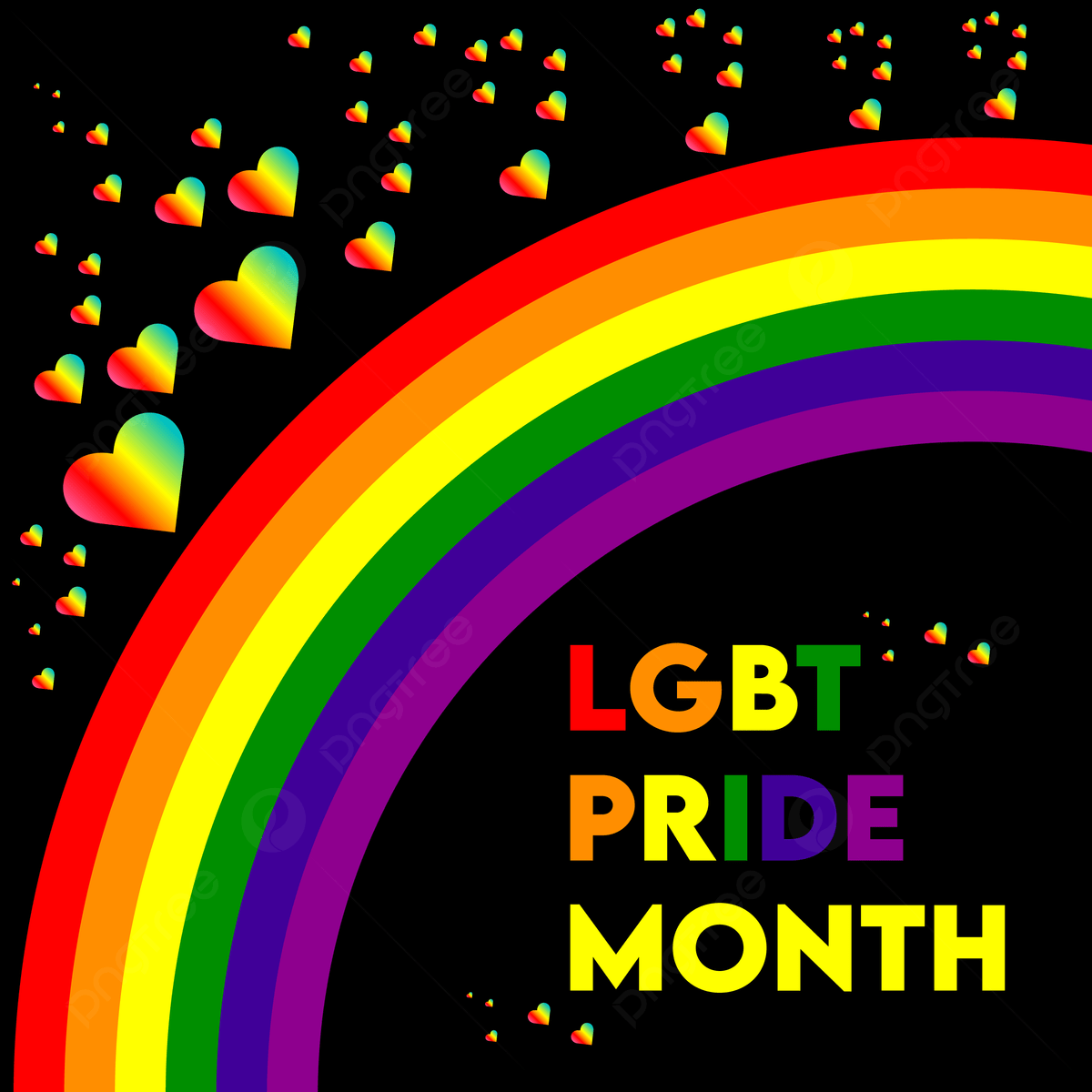 1200x1200 Happy Pride Month Rainbow Background Design With Lgbt, Heart, Lesbian, Rainbow Background Image And Wallpaper for Free Download