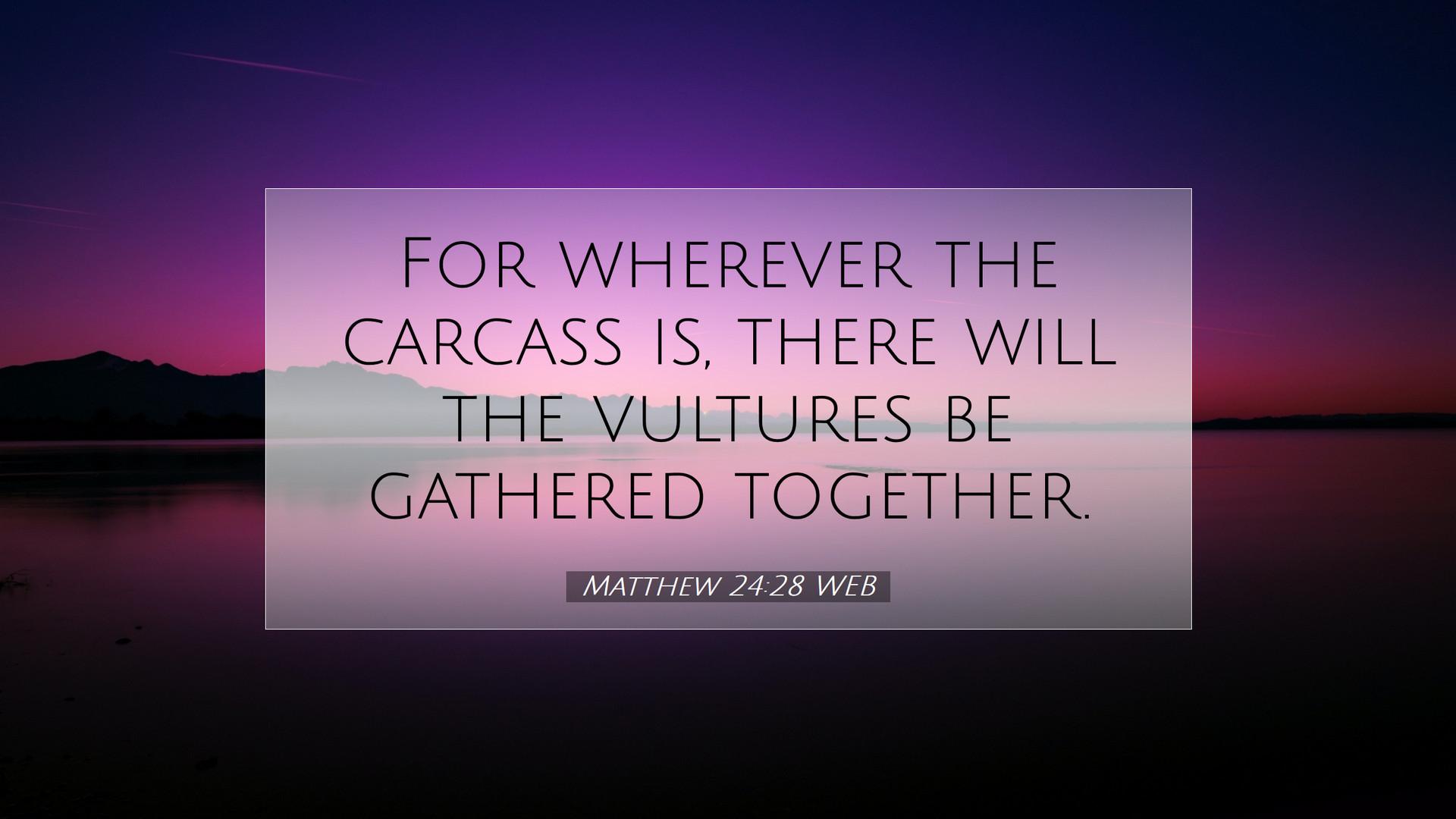 1920x1080 Matthew 24:28 WEB Desktop Wallpaper wherever the carcass is, there will the