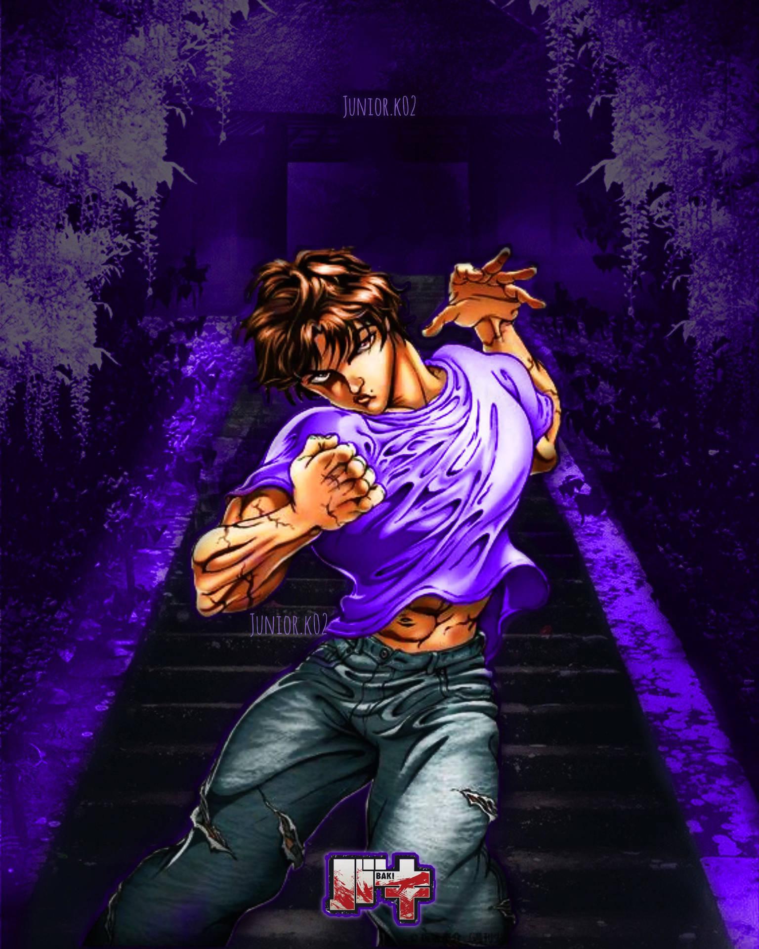 1536x1920 Download Baki Hanma In Violet Poster Wallpaper