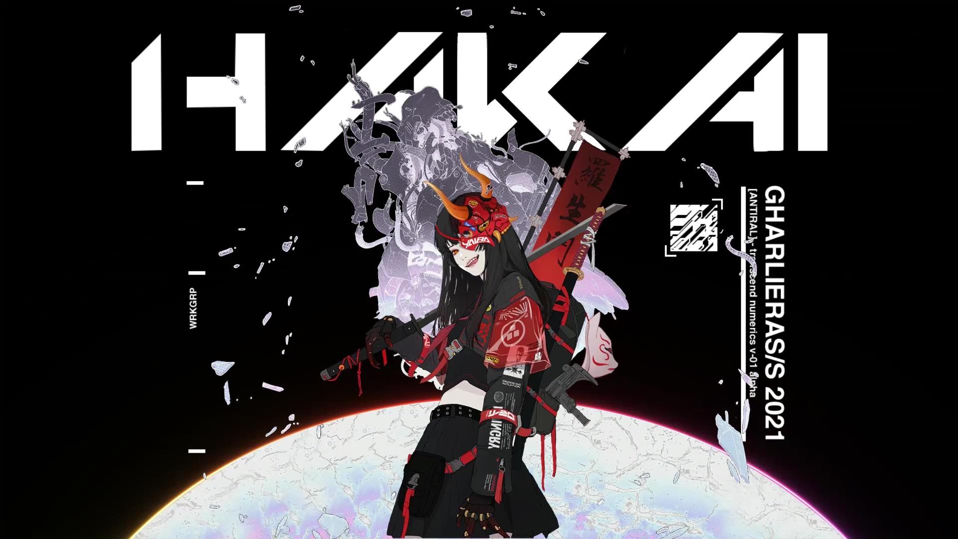 1920x1080 Oni Samurai Anime Girl Cyberpunk Live Wallpaper