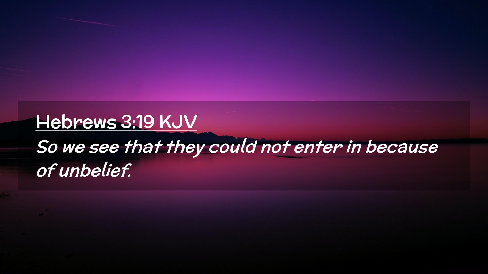 1920x1080 Hebrews 3:19 KJV Desktop Wallpaper we see that they could not enter in because of