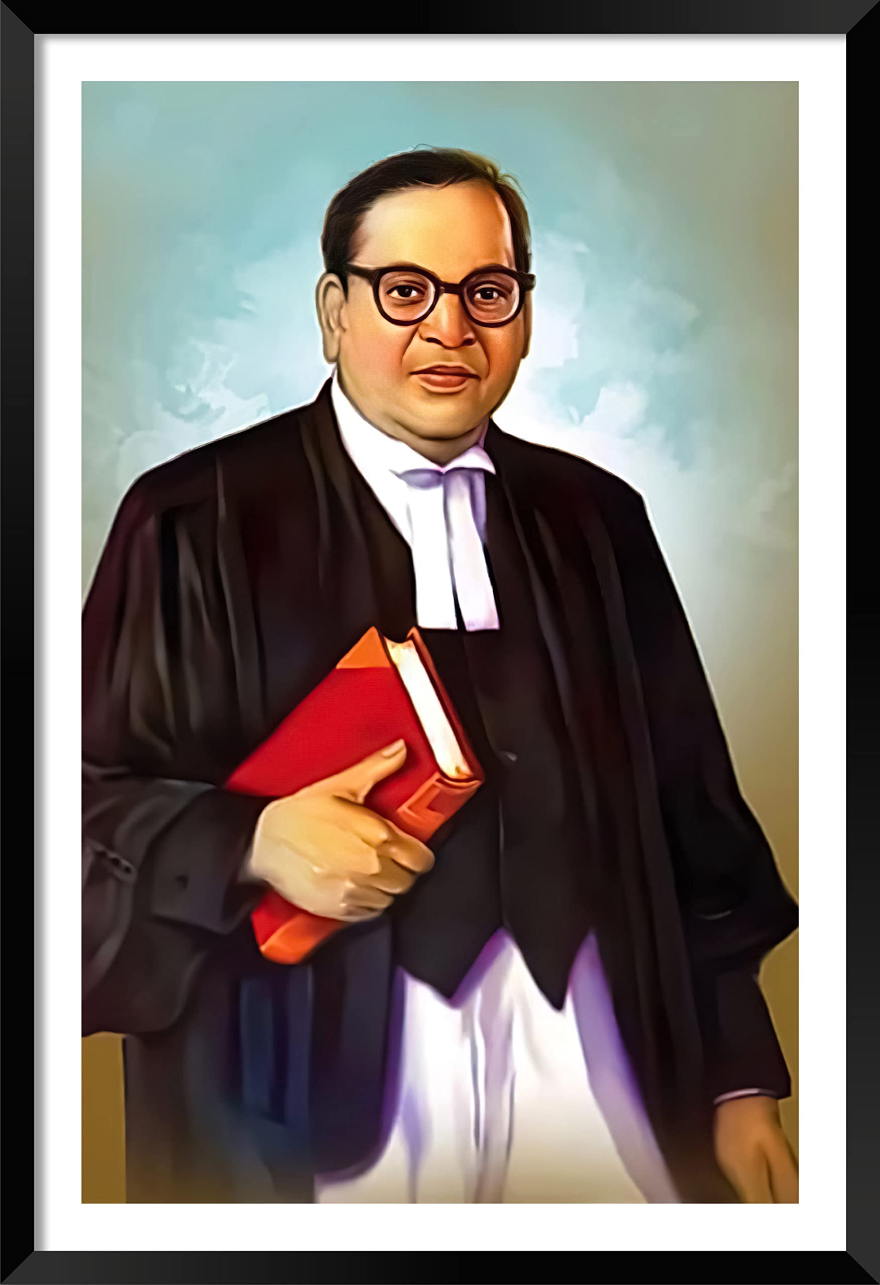 1752x2560 DBrush Dr Br Ambedkar Potrait Photo Framed Bhimrao Ambedkar Full Character Baba Saheb Artwork Modern Big Size, Synthetic Wood (Laminated Coated, 14 X 20 Inch) (Black) : Amazon.in: Home & Kitchen