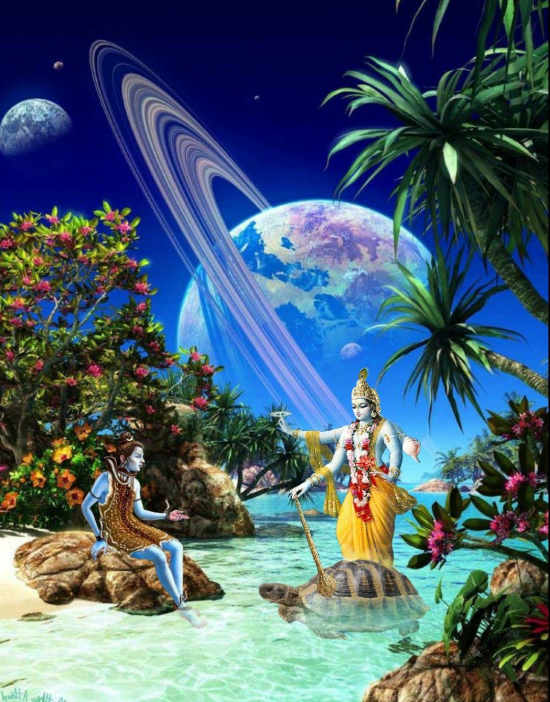 1080x1379 Lord Shiva and Lord Vishnu as Tortoise (Kurma Avatar) during Samudra Manthan in creative art painting wa. Lord vishnu wallpaper, Surreal art, Lord shiva painting