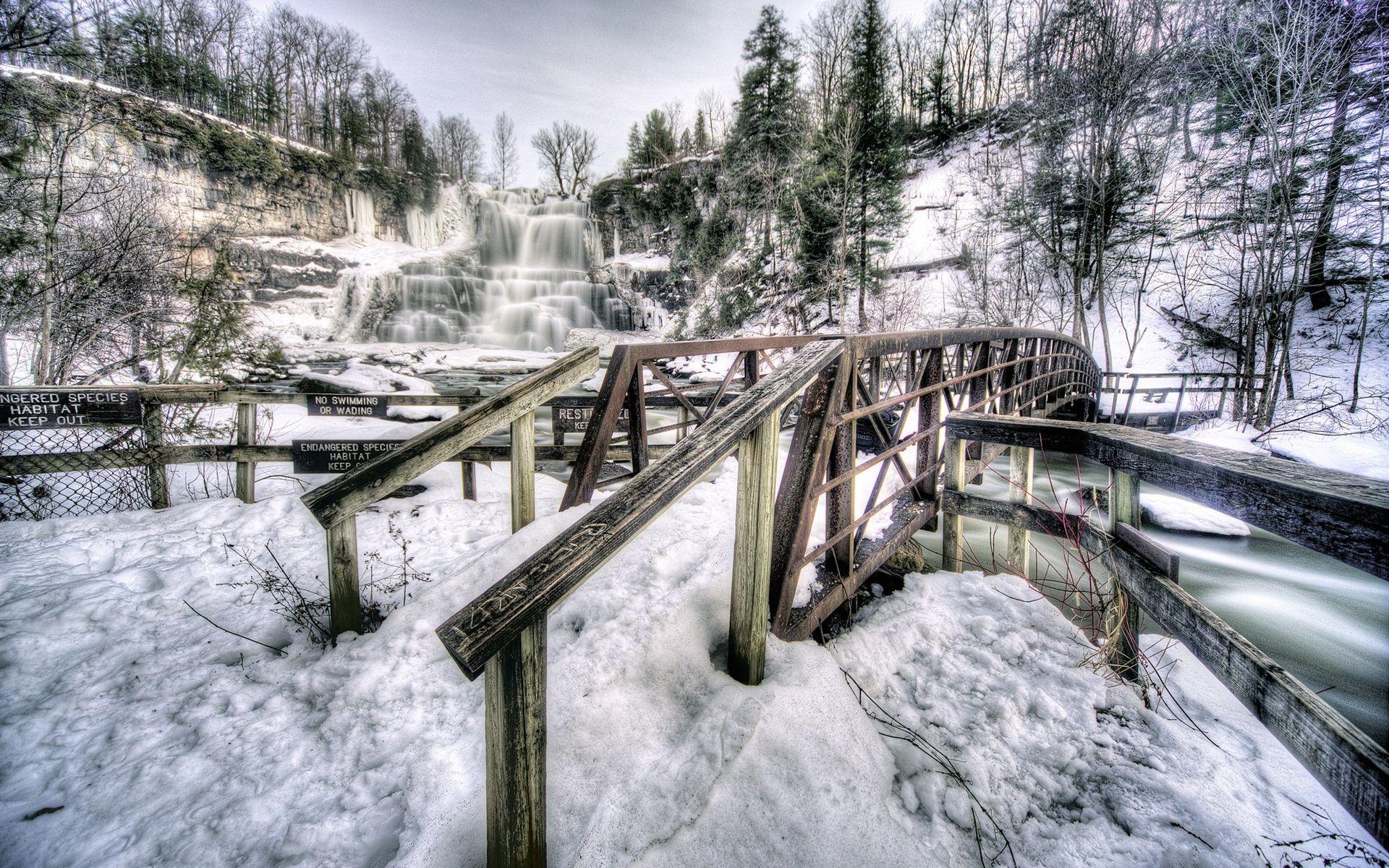 1920x1200 Wallpaper Chittenango Falls State Park, New York, USA, waterfall